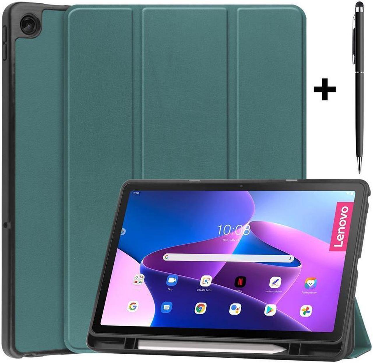 BONAEVER For Lenovo Tab M10 Plus Case 10.6 Inch 2022 3rd Gen with Pen Holder Slim Stand Hard Back Shell Protective Smart Cover Case for Lenovo Tab M10 Plus 10.6" 2022 Release with Universal Stylus Pen