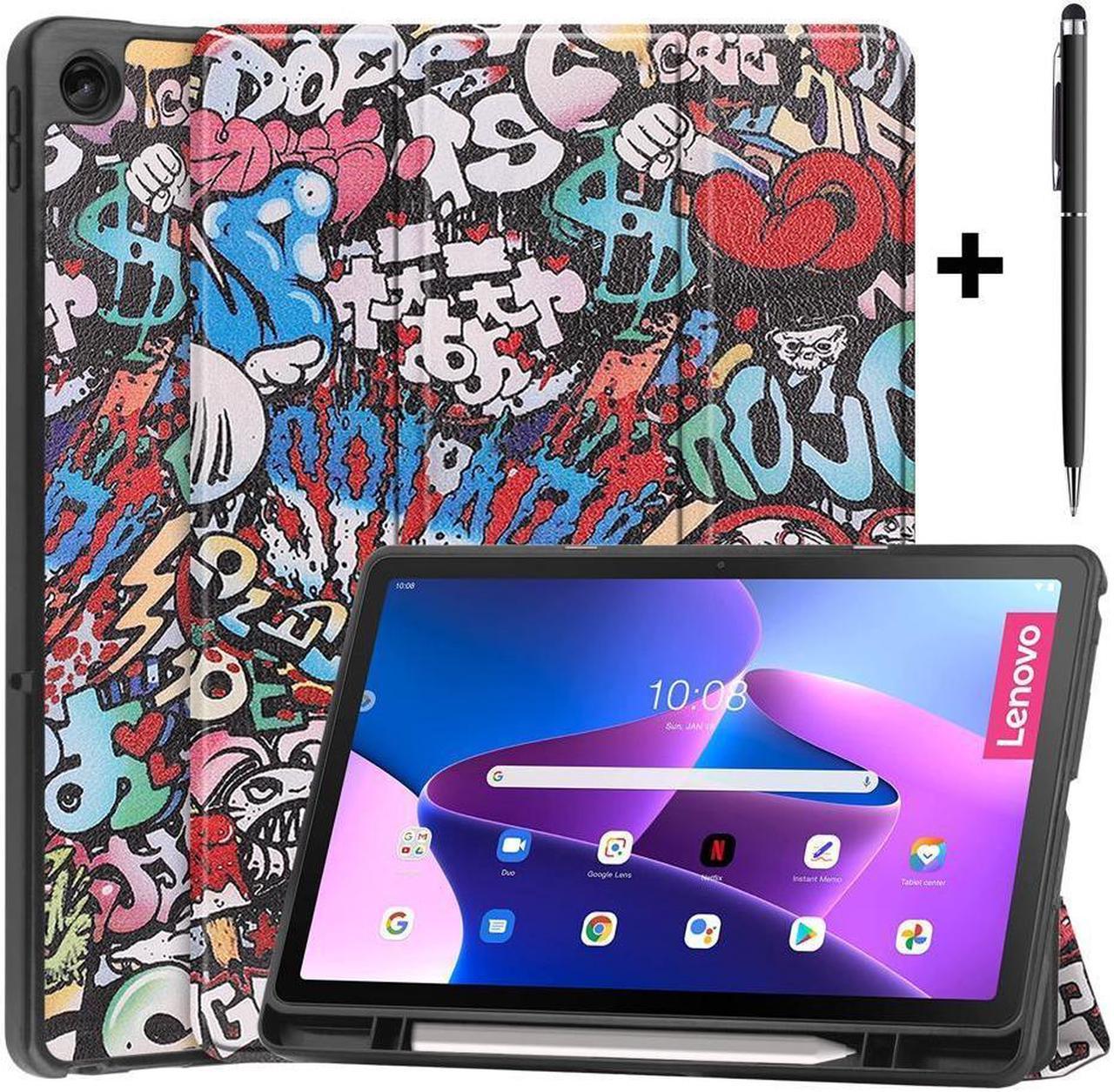 BONAEVER For Lenovo Tab M10 Plus Case 10.6 Inch 2022 3rd Gen with Pen Holder Slim Stand Hard Back Shell Protective Smart Cover Case for Lenovo Tab M10 Plus 10.6" 2022 Release with Universal Stylus Pen