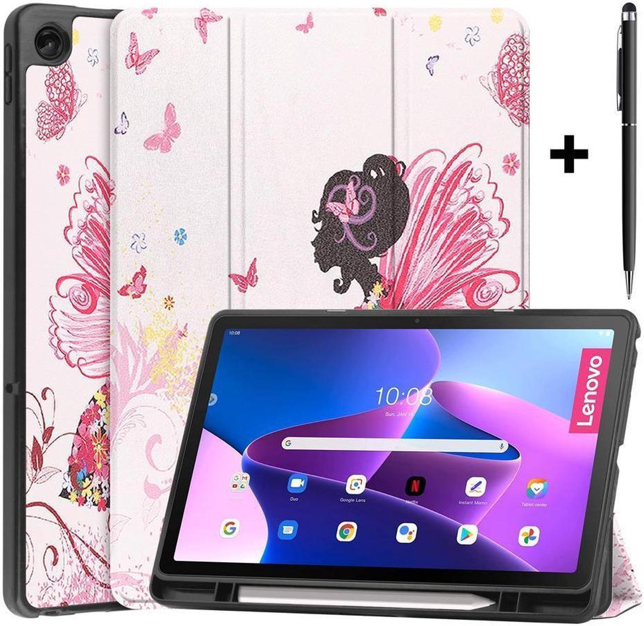 BONAEVER For Lenovo Tab M10 Plus Case 10.6 Inch 2022 3rd Gen with Pen Holder Slim Stand Hard Back Shell Protective Smart Cover Case for Lenovo Tab M10 Plus 10.6" 2022 Release with Universal Stylus Pen