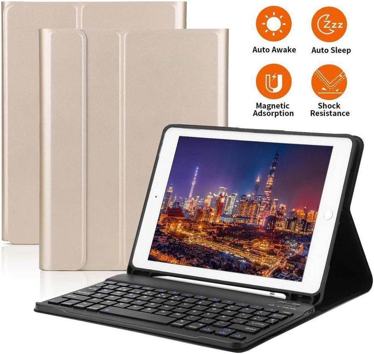 BONAEVER For Galaxy Tab S8 Plus / S7 Plus Keyboard Case with S Pen Holder PU Leather Stand Cover with Bluetooth Keyboard for Samsung Galaxy Tab S8+ 2022 / S7+ 2020 12.4 / S7 FE 2021