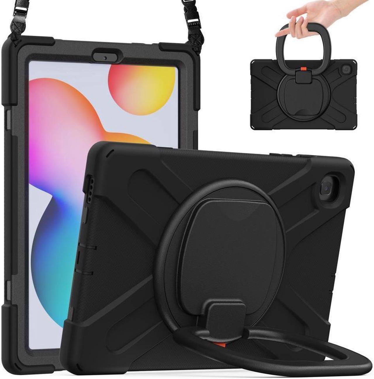 BONAEVER For Samsung Tab S6 Lite 10.4 Inch 2020 2022 Case Shockproof Cover with 360 Rotating Stand /Hand StrapShoulder Strap Pen Holder for Galaxy S6 lite SM-P610 SM-P613 SM-P615 SM-P619