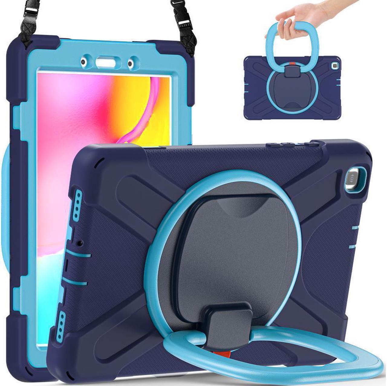 BONAEVER For Samsung Galaxy Tab A 8.0 Case 2019 Rugged Shockproof Case with Hand Strap Stand and Carrying Shoulder Strap for Galaxy Tab A 8.0 2019 Model SM-T290 SM-T295 SM-T297