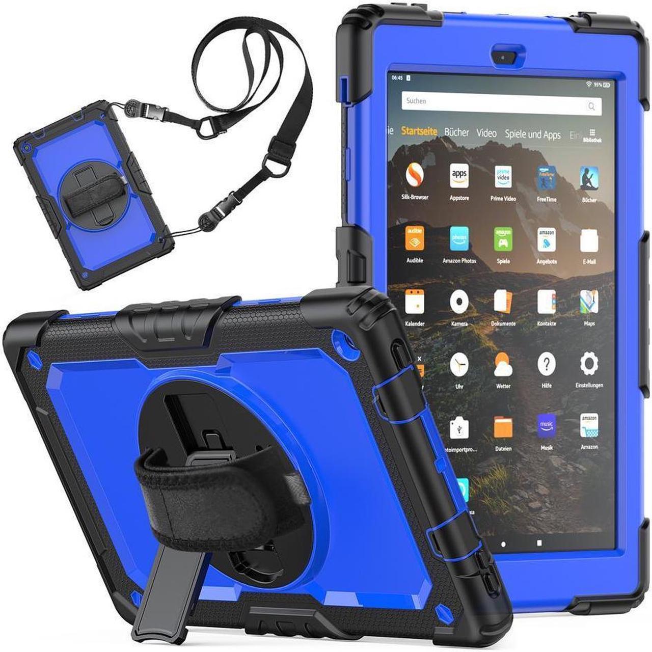 BONAEVER For Amazon Kindle Fire HD 10 Case 2019 2018 2017 Release Shockproof Cover with Stand and Strap Shoulder Strap for Fire HD 10.1 Inch (9th/8th/7th Generation)