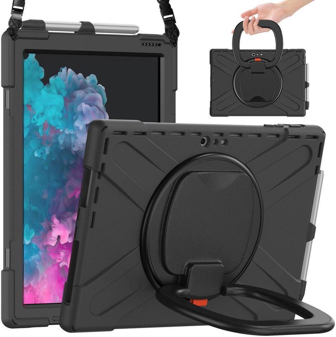 BONAEVER Surface Pro 7 Plus / Pro 7 / Pro 6 / Pro 5 / Pro 4 / Pro LTE Case Protective Case 360 Degree Rotatable Heavy- Cover with Hand Strap Shoulder Belt Stand and