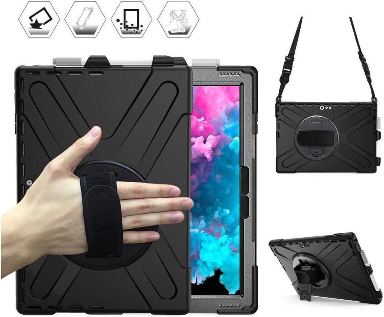 BONAEVER Surface Pro 7 Plus / Pro 7 / Pro 6 / Pro 5 / Pro 4 / Pro LTE Case Protective Case 360 Degree Rotatable Heavy- Cover with Hand Strap Shoulder Belt Stand and