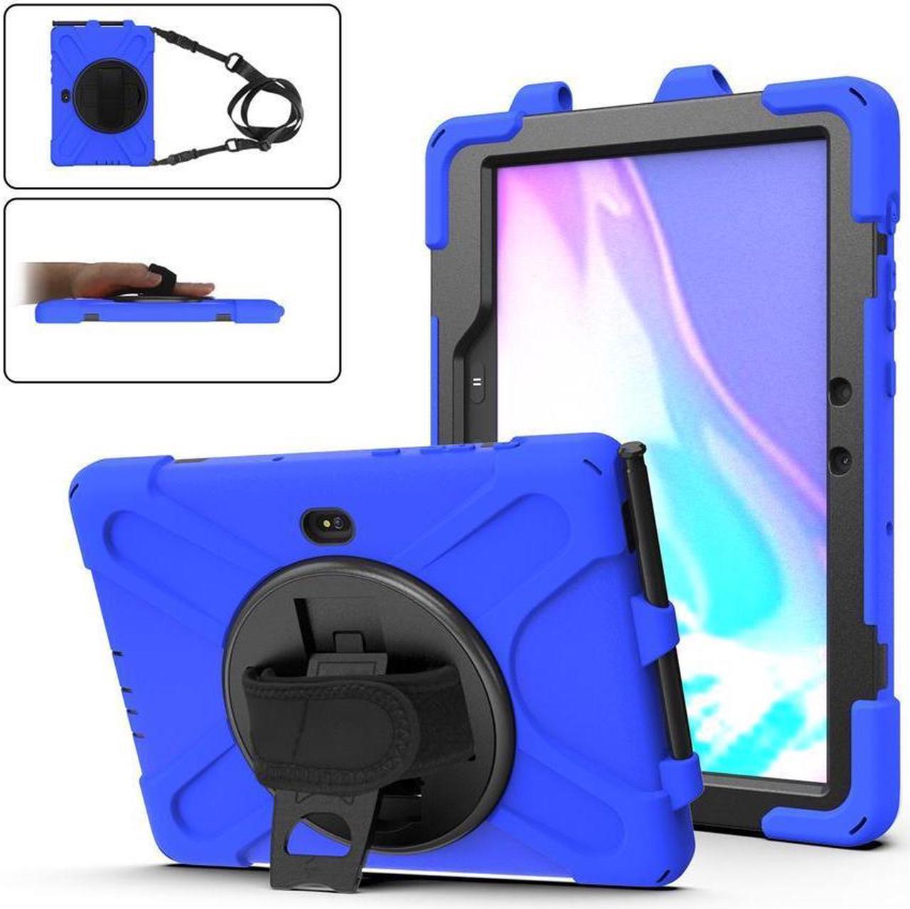 BONAEVER For Samsung Tab Active Pro 10.1 2019 Case with Pencil Holder / Rotatable Stand / Hand Strap Shoulder Belt Shockproof Cover for Samsung Tab Active Pro 10.1 inch 2019 Model SM-T547 T540 T545