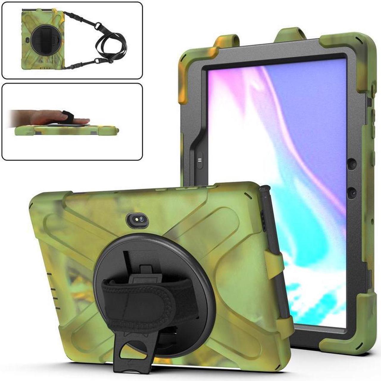 BONAEVER For Samsung Tab Active Pro 10.1 2019 Case with Pencil Holder / Rotatable Stand / Hand Strap Shoulder Belt Shockproof Cover for Samsung Tab Active Pro 10.1 inch 2019 Model SM-T547 T540 T545