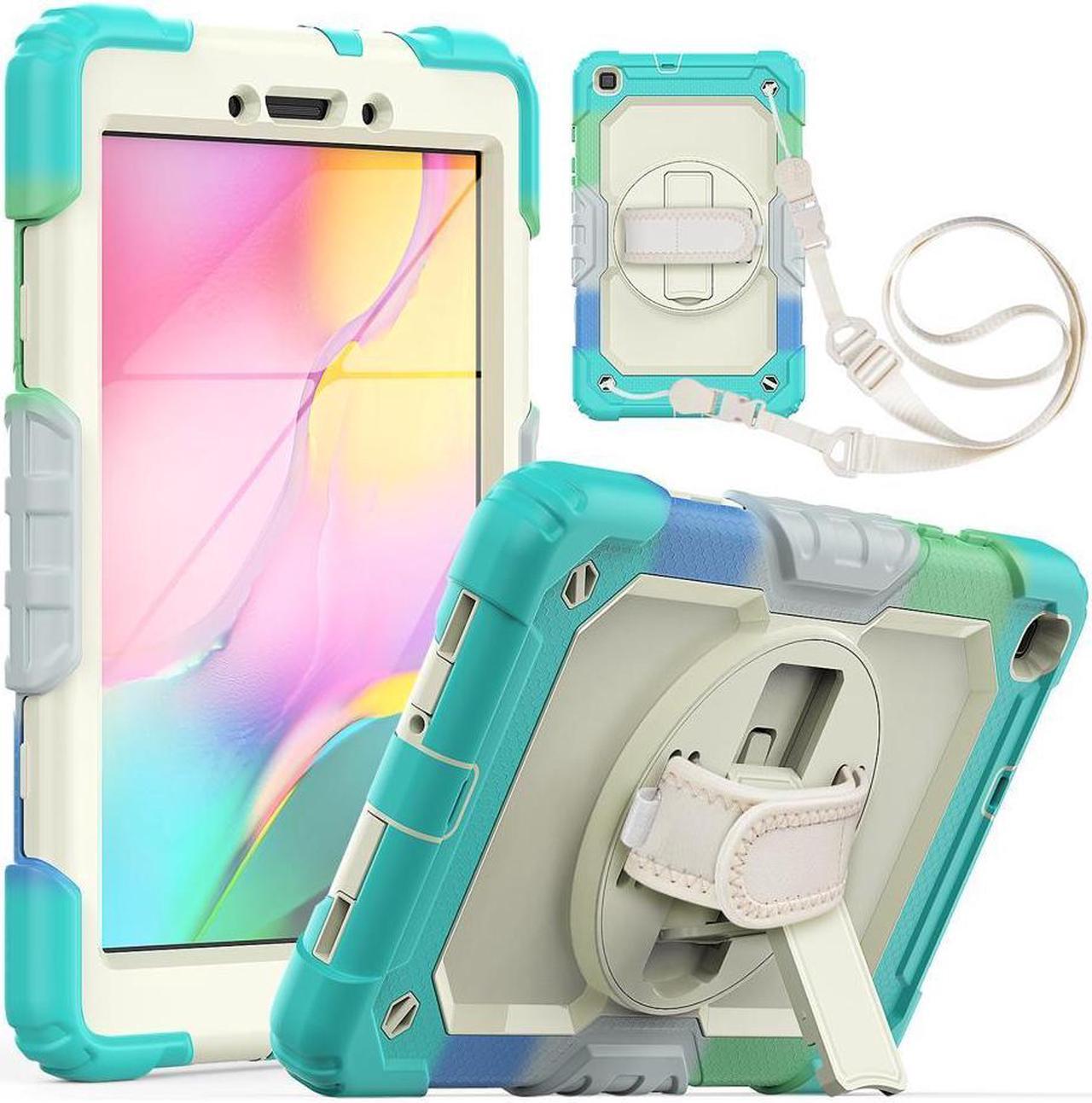 BONAEVER Case for Samsung Galaxy Tab A 8.0 case 2019 Model: SM-T290 / SM-T295. Protection Cover with Built-in Screen Protector Pen Holder [360 Rotating Hand Strap]