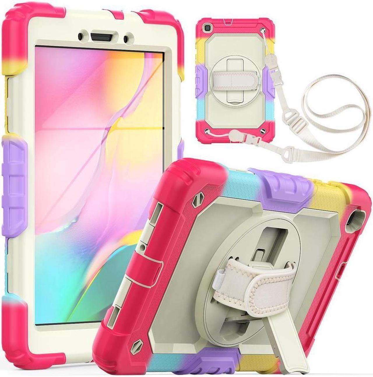 BONAEVER Case for Samsung Galaxy Tab A 8.0 case 2019 Model: SM-T290 / SM-T295. Protection Cover with Built-in Screen Protector Pen Holder [360 Rotating Hand Strap]