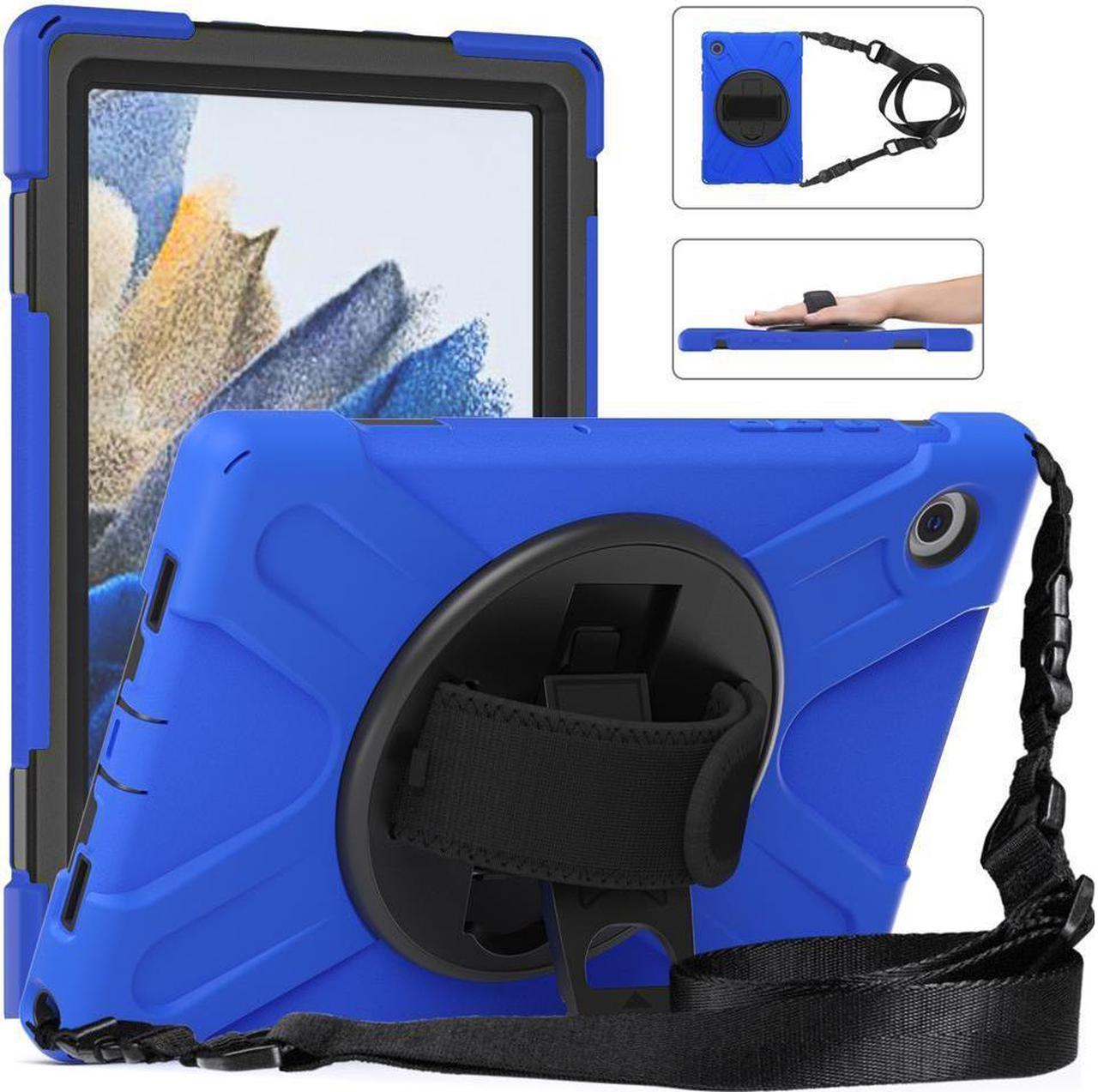 BONAEVER Case for Samsung Galaxy Tab A8 10.5 inch 2022 Case Shockproof Protective Cover with 360 Degree Rotatable Stand + Pencil Holder + Adjustable Hand Strap Shoulder Belt