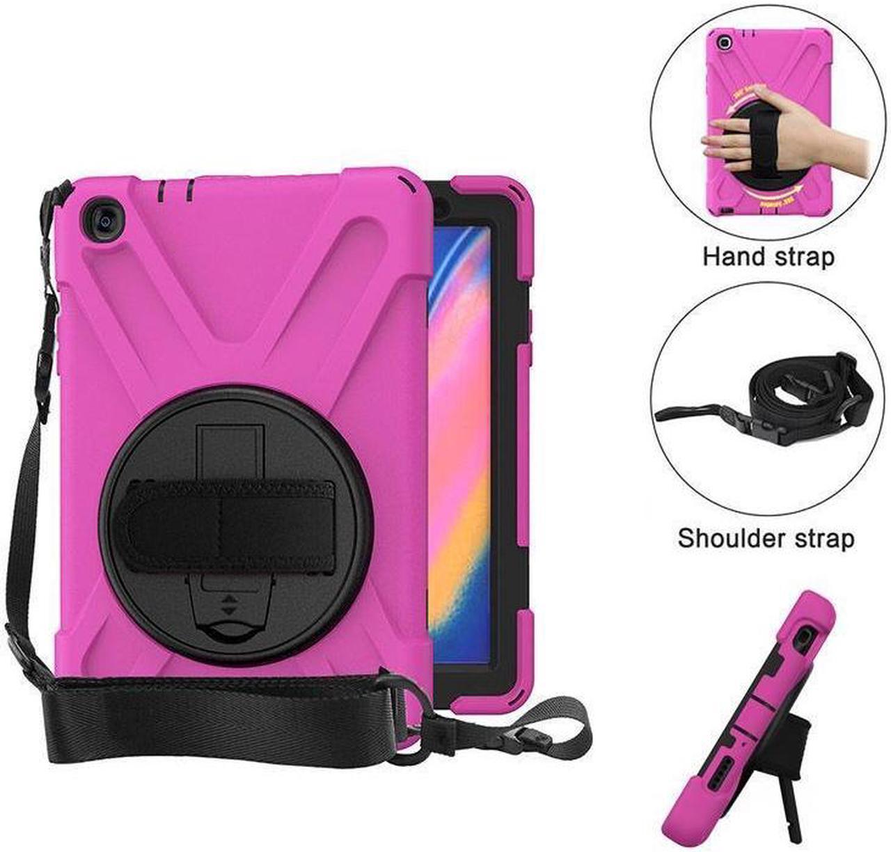 BONAEVER For Galaxy Tab A 8.0 inch 2019 Case Model SM-T290 SM-T295 Shockproof Protective Cover with 360 Rotating Stand and & Shoulder Strap