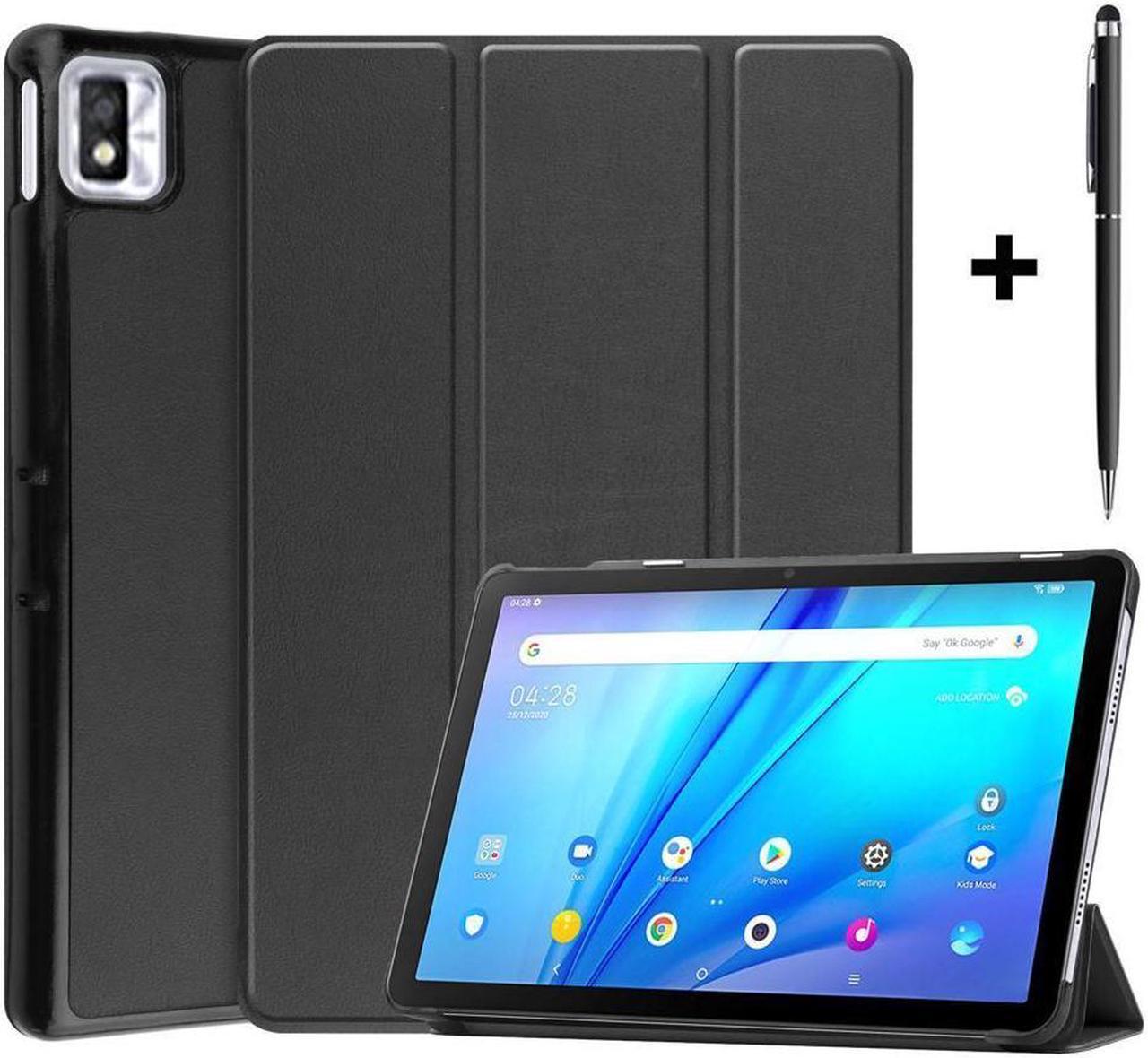 BONAEVER TCL Tab 10s 10.1 inch 9080G Case 2021 Trifold Slim Smart Stand Cover Hard Shell for 8.0" Nokia T10 2022 Release with Universal Stylus Pen