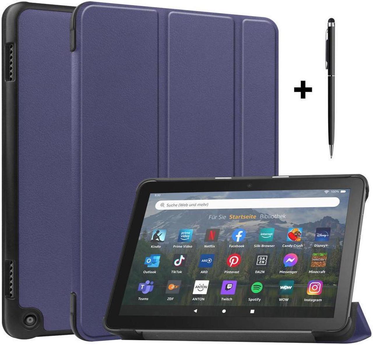 BONAEVER Case for Amazon Fire HD 8 Fire HD 8 Plus (12th /10th Generation 2022/2020 Release) 8" Ultra Slim Shell Stand Cover with Stylus Pen