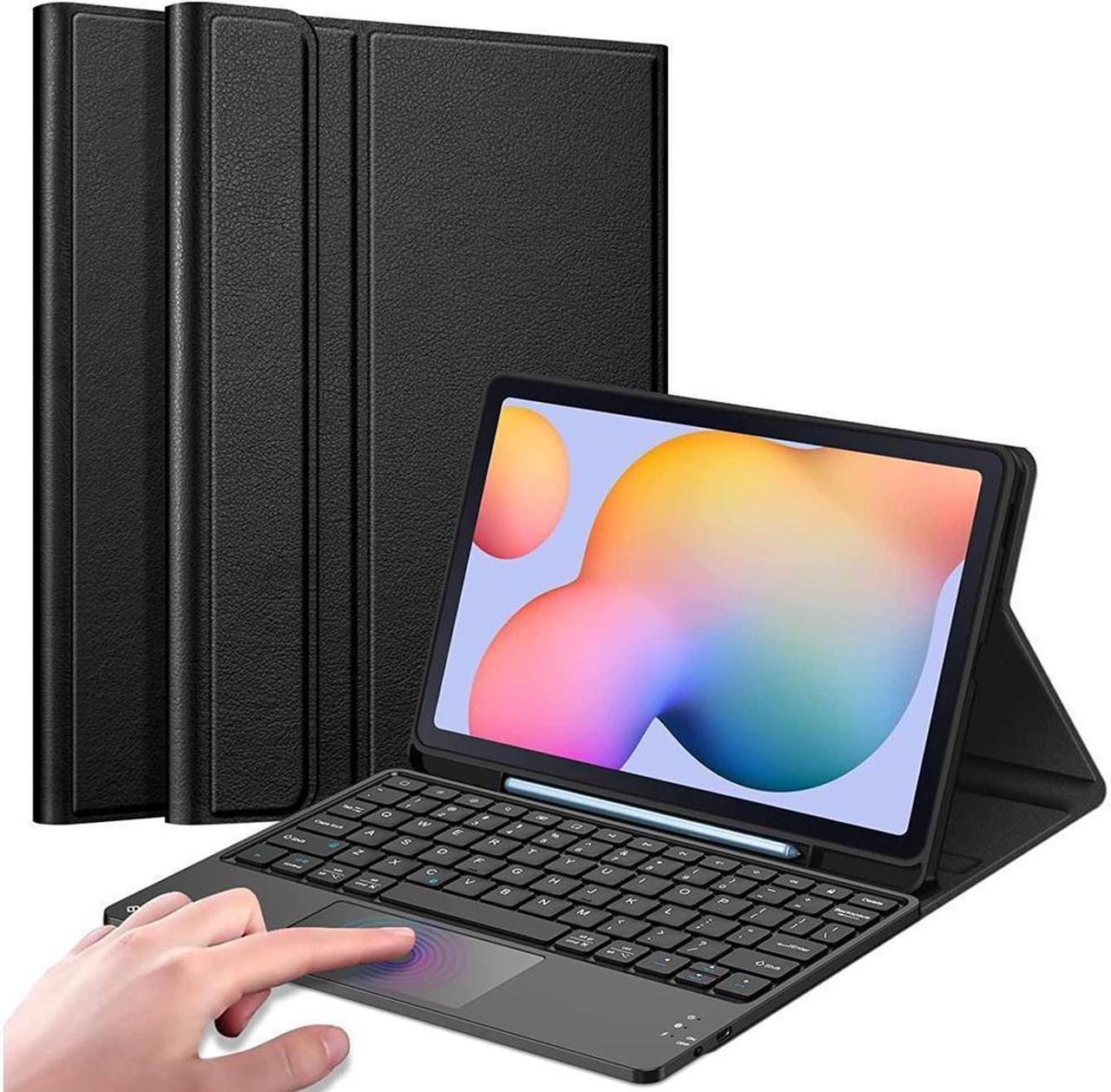 BONAEVER Keyboard Case for Samsung Galaxy Tab S6 Lite 10.4 inch Model SM-P610 P613 P615 P619 Soft TPU Back Cover with Pencil Holder Wireless Keyboard