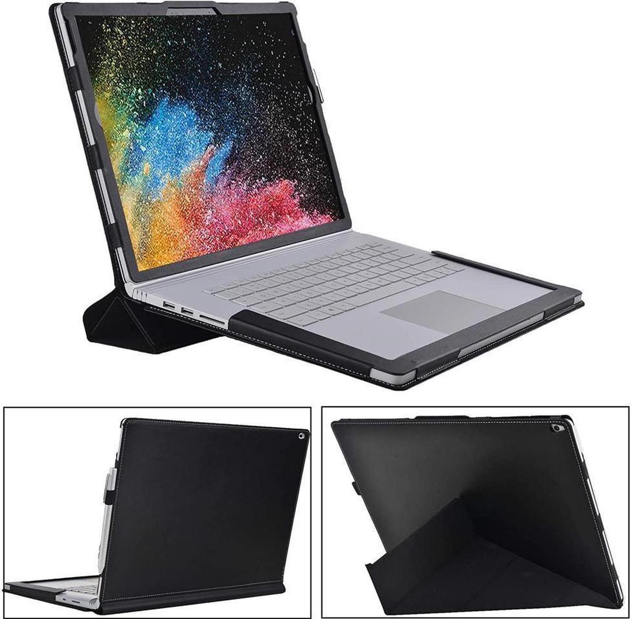 BONAEVER Case for 15 inch Microsoft Surface Book 3 / Surface Book 2 / Surface Book 1 PU Leather Folio Protective Laptop Cover with Stand Pencil Holder