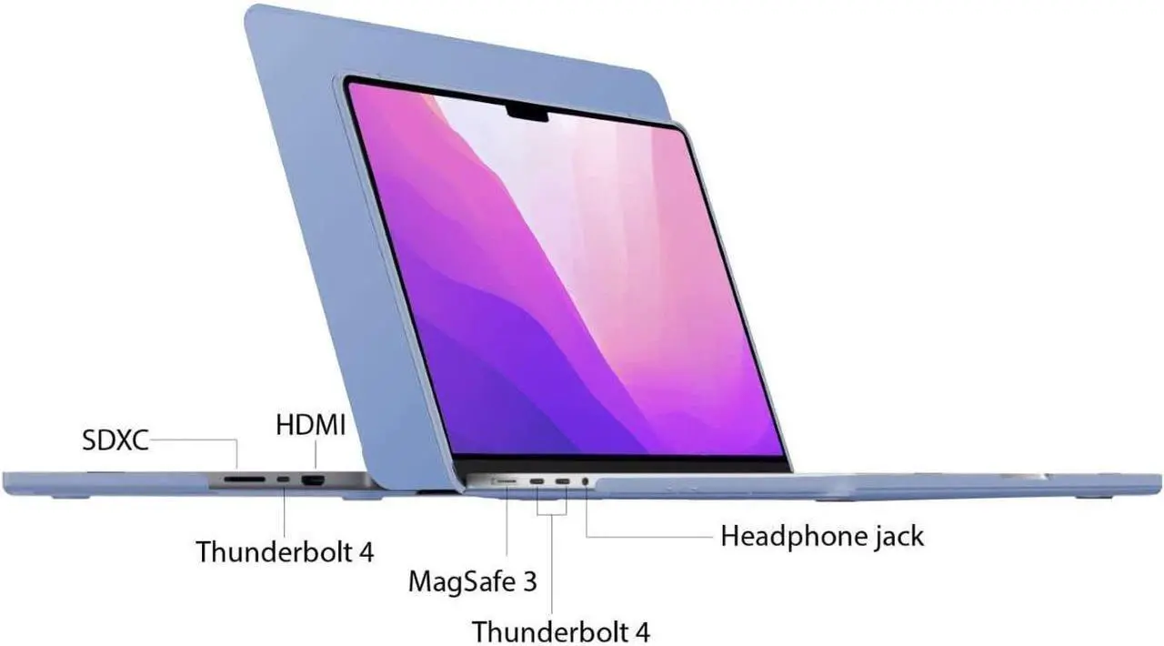 Alt view image 4 of 7 - BONAEVER For Macbook Pro 14 inch Case 2023 2022 2021 Release M2 A2779 A2442 M1 Pro/Max Chip with Touch ID Hard Case Shell Cover Keyboard Skin Cover