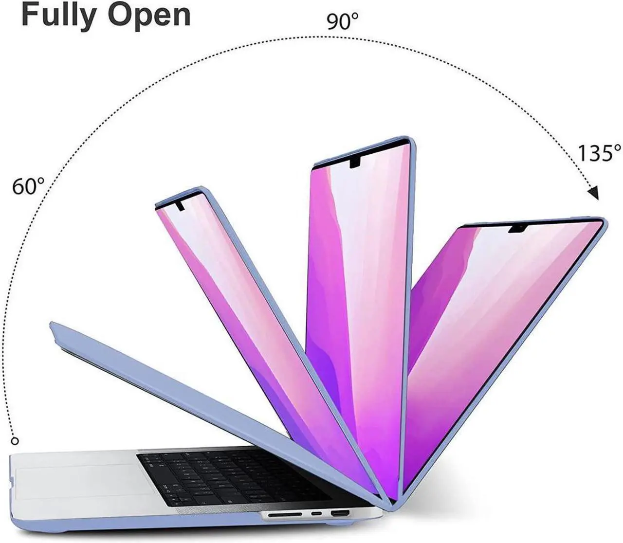 Alt view image 5 of 7 - BONAEVER For Macbook Pro 14 inch Case 2023 2022 2021 Release M2 A2779 A2442 M1 Pro/Max Chip with Touch ID Hard Case Shell Cover Keyboard Skin Cover