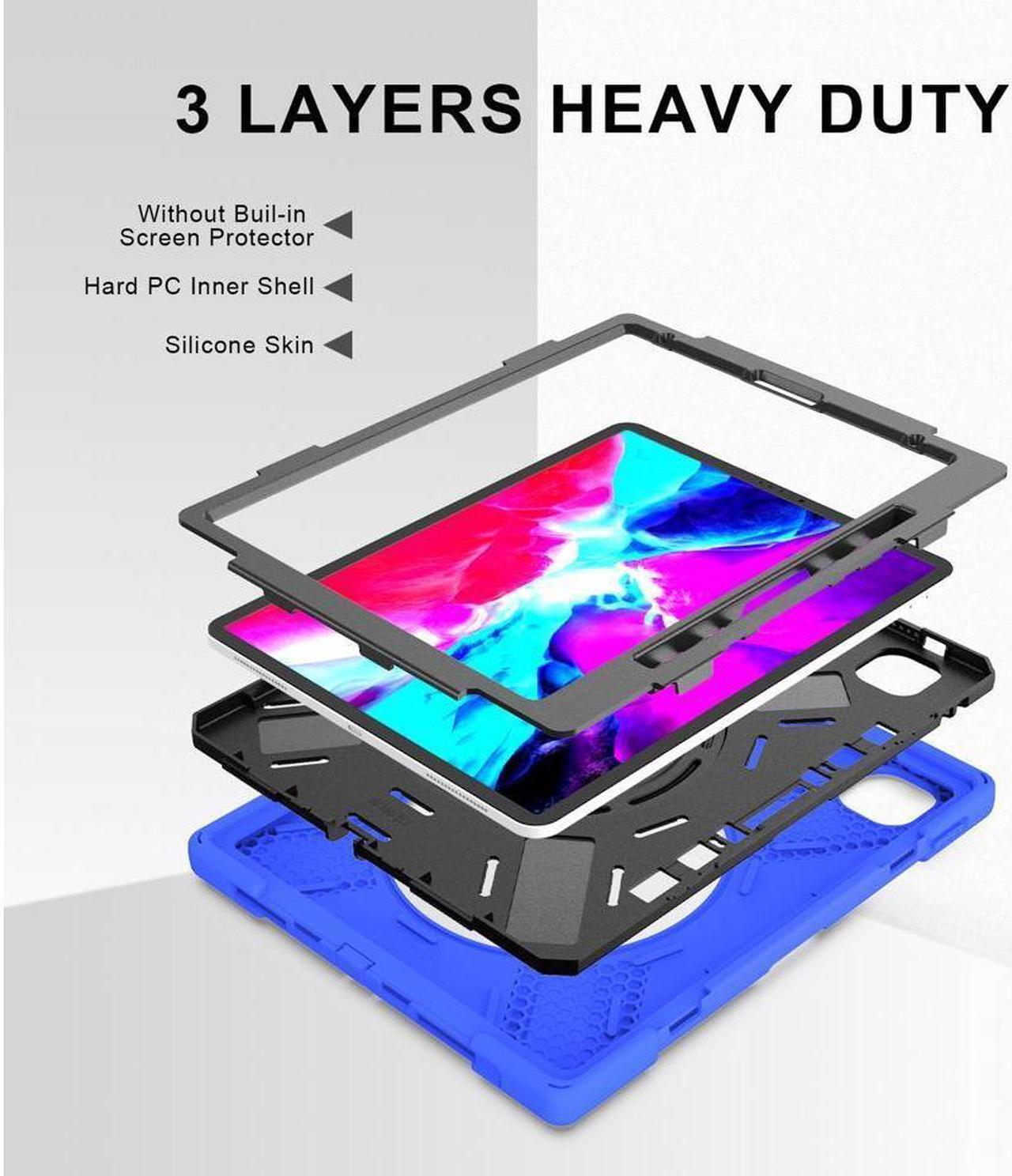 Alt view image 5 of 7 - BONAEVER For iPad Pro 12.9 Case 2020 2018 - Shockproof Cover with H & Shoulder StrapPencil Holder Stand and for iPad Pro 12.9 4th Gen 2020 3rd Gen 2018