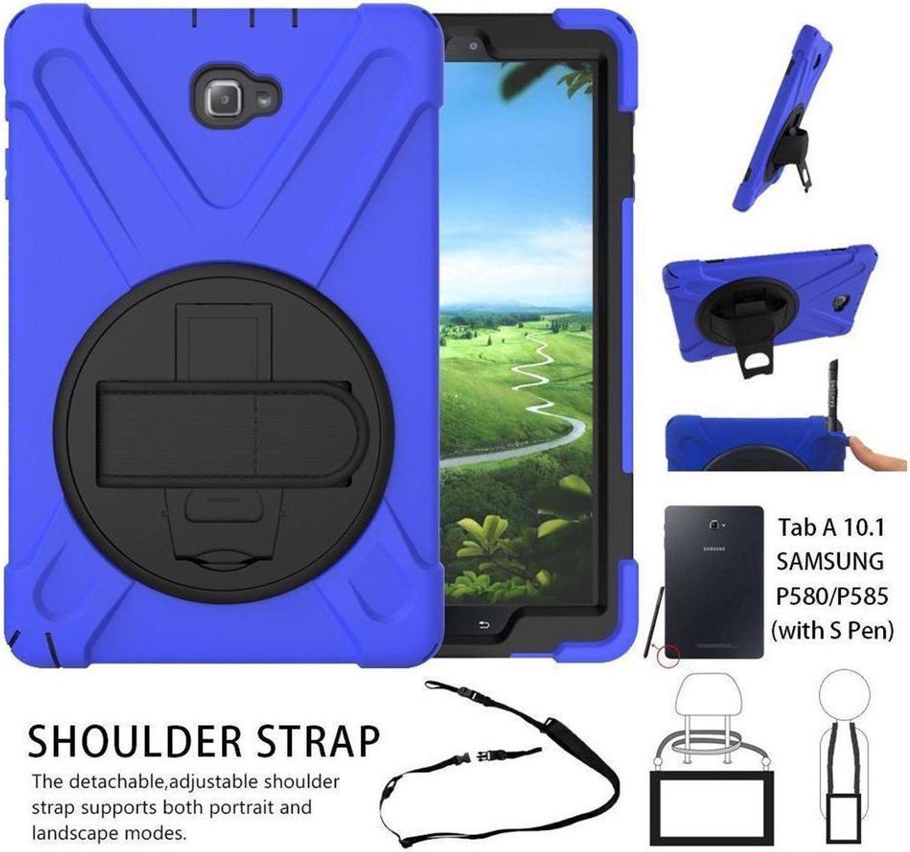 BONAEVER For Samsung Galaxy Tab A 10.1 Case 2016 Model SM-P580 SM-P585 (with S Pen Version) Shockproof Cover with Stand and Strap Shoulder Belt