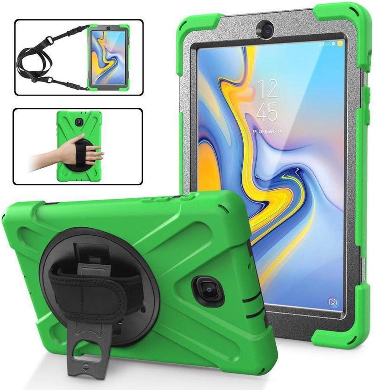 BONAEVER For Samsung Galaxy Tab A 8.0 inch 2018 Case Model SM-T387 Shockproof Cover with Stand and le Strap+ Shoulder Strap