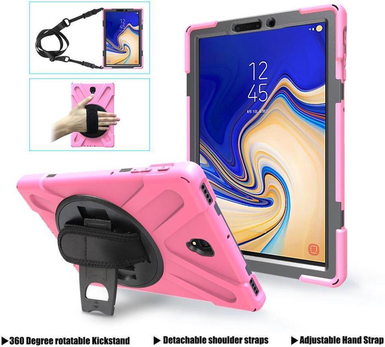 BONAEVER For Samsung Galaxy Tab S4 10.5 inch 2018 Case Model SM-T830/T835/T837 ShockProof Cover with 360 Degree Stand and /Hand Strap/Shoulder Strap