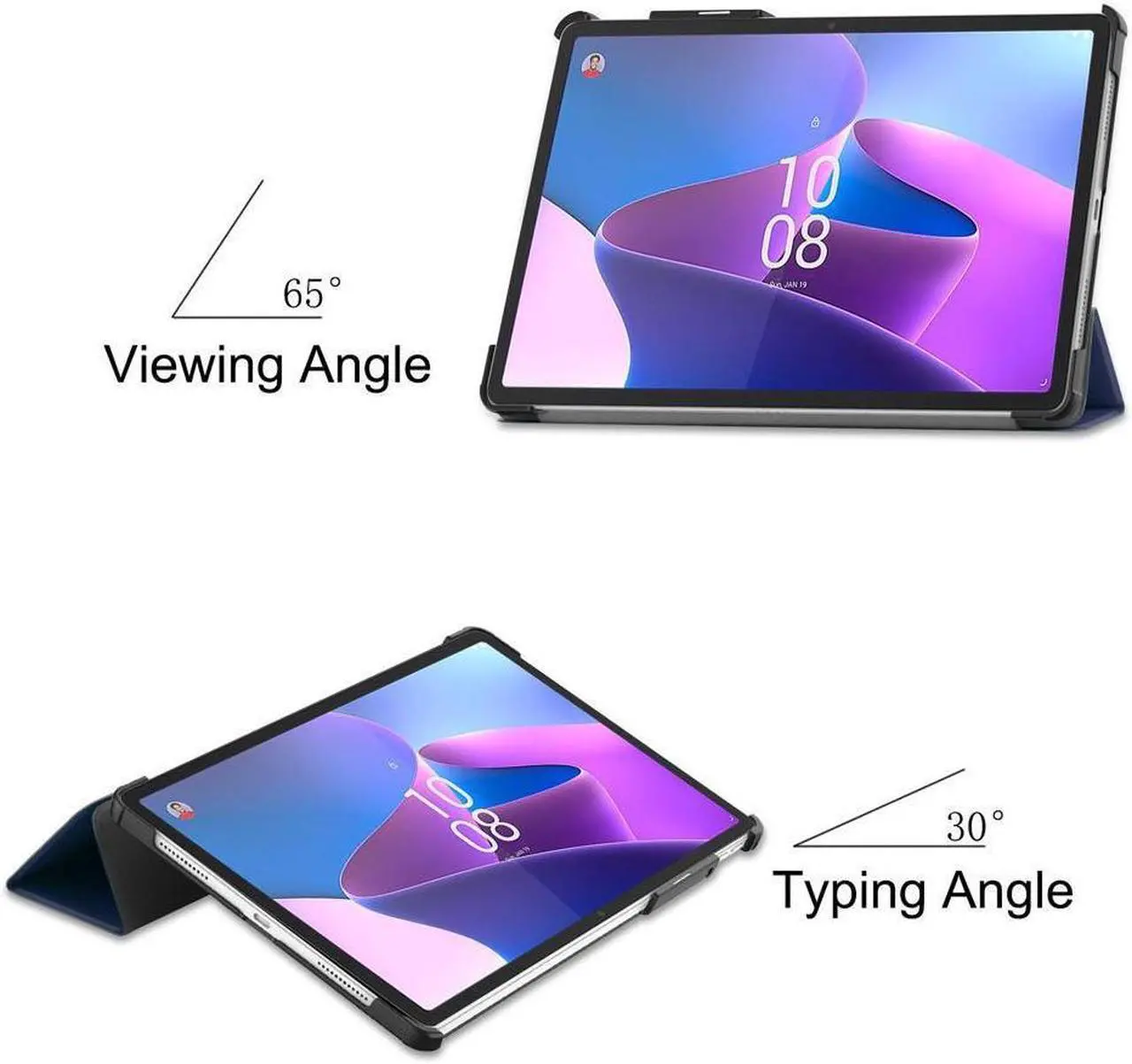 Alt view image 4 of 7 - BONAEVER Case for Lenovo Tab P11 Pro 11.2 inch Gen 2 2022 / Xiaoxin Pad Pro 2022 11.2 inch Slim Hard Shell Smart Protective Stand Cover + Universal Stylus Pen