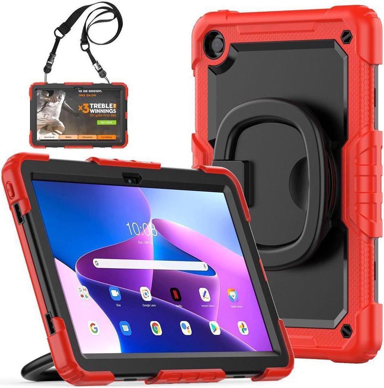 BONAEVER For Lenovo Tab M10 Plus 3rd Gen 10.6 inch Case Model TB-125F TB-128F with Screen Protector Drop-Proof Protection Case with Stand & Shoulder Strap & Pen Holder