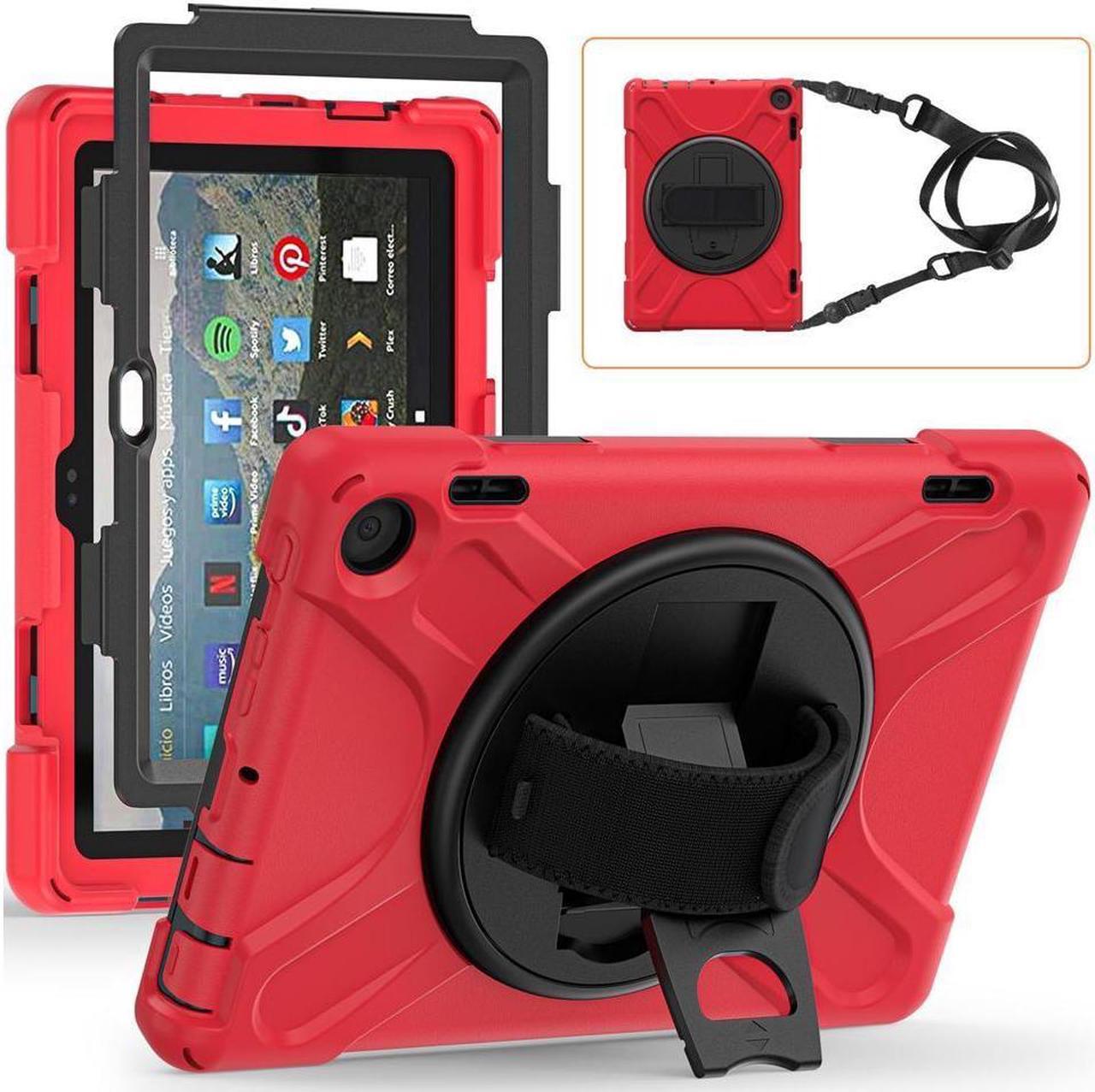 BONAEVER Case for All New Amazon Fire HD 8 / Fire HD 8 Plus Case - 12th Generation 2024 2022 Shockproof Protective Cover With Stand and Strap Shoulder Strap