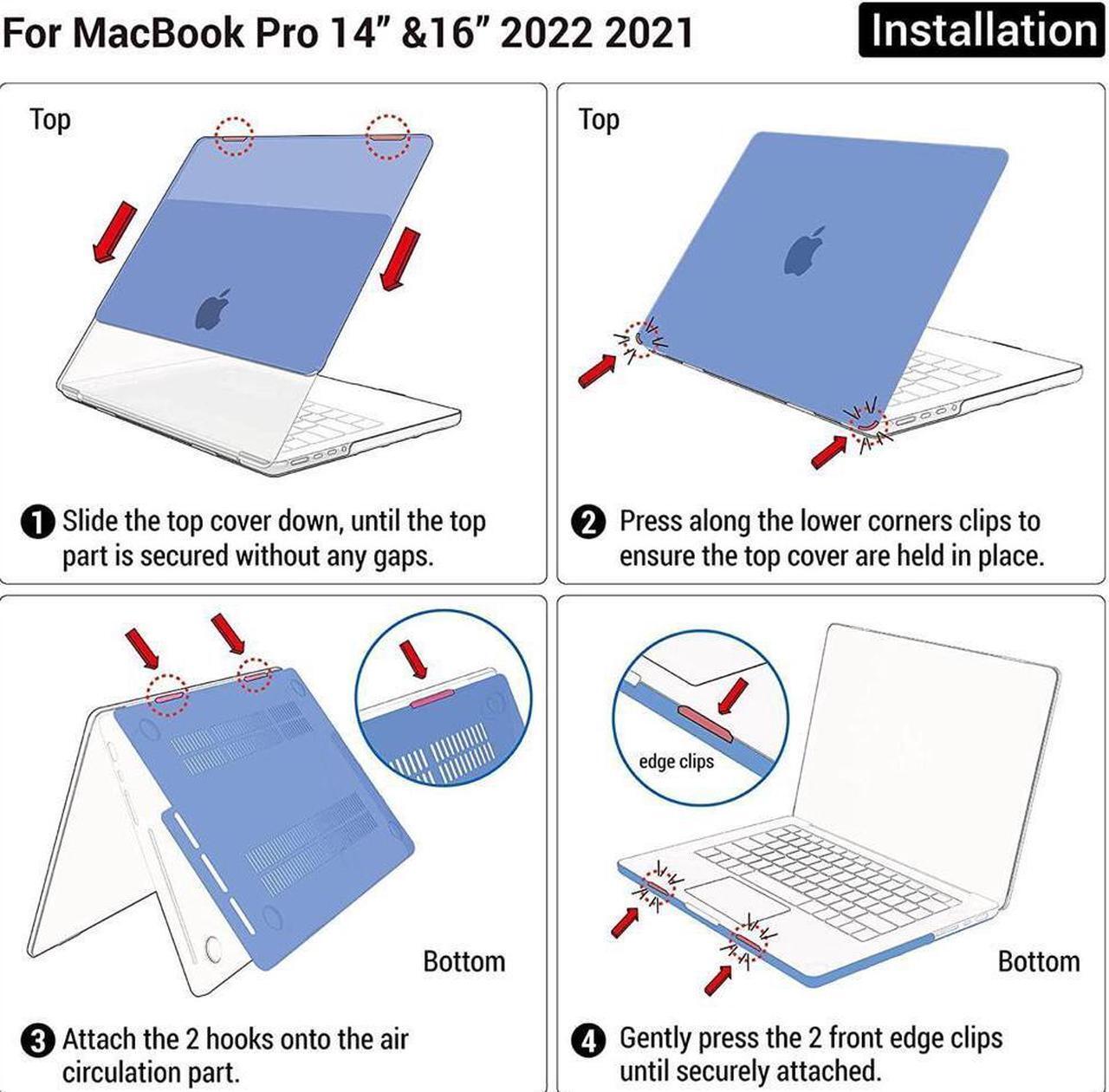 Alt view image 7 of 7 - BONAEVER Case for MacBook Pro 16 inch Case 2023 2022 2021 Release M2 A2780 A2485 M1 Pro/Max Chip with Touch ID Plastic Hard Shell Protective Cover with Keyboard Skin