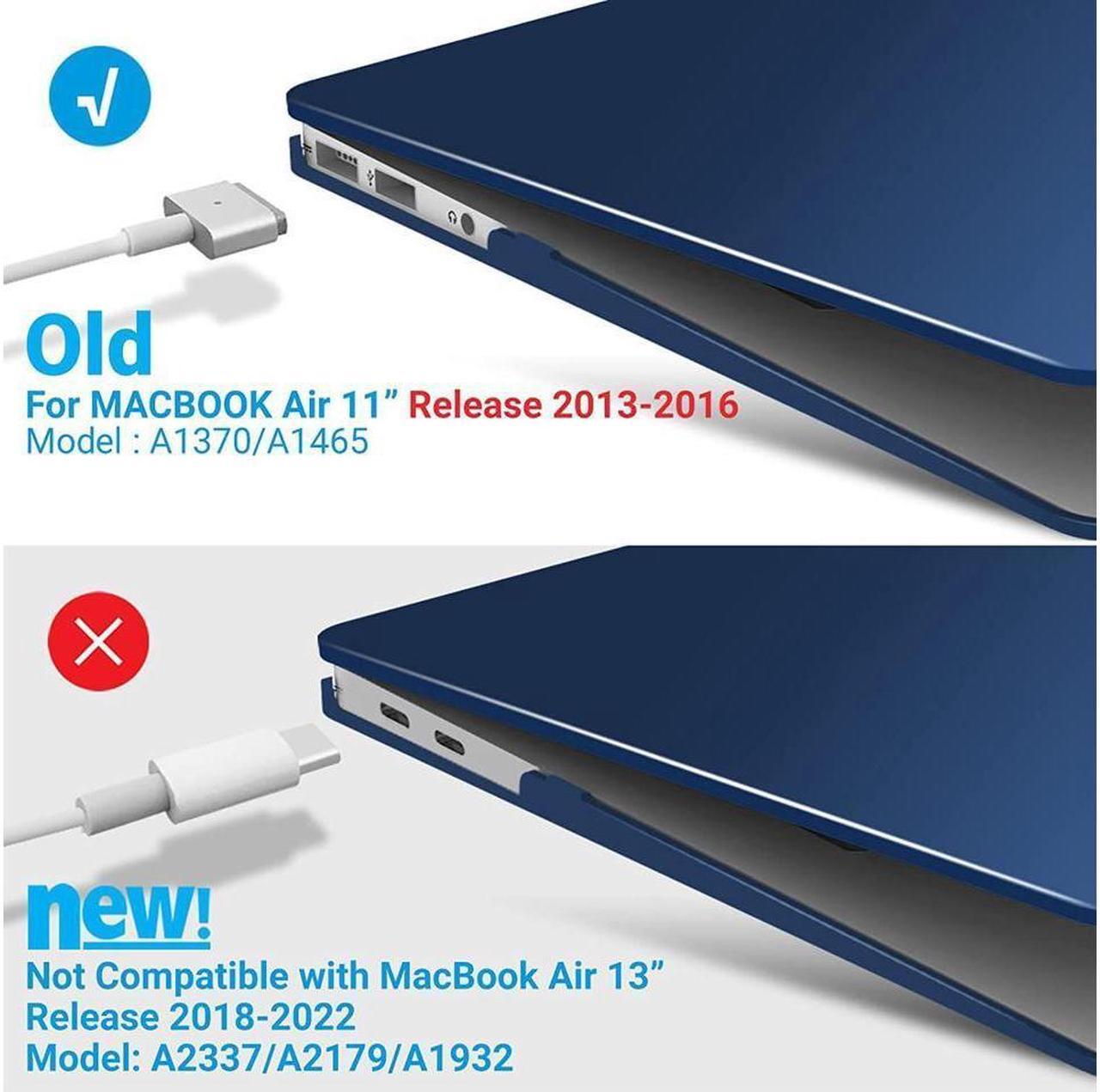 Alt view image 4 of 7 - BONAEVER Compatible with MacBook Air 11 Inch Case Model A1370 A1465 Soft Touch Plastic Hard Shell Cover with Keyboard Cover for Apple Mac Air 11"