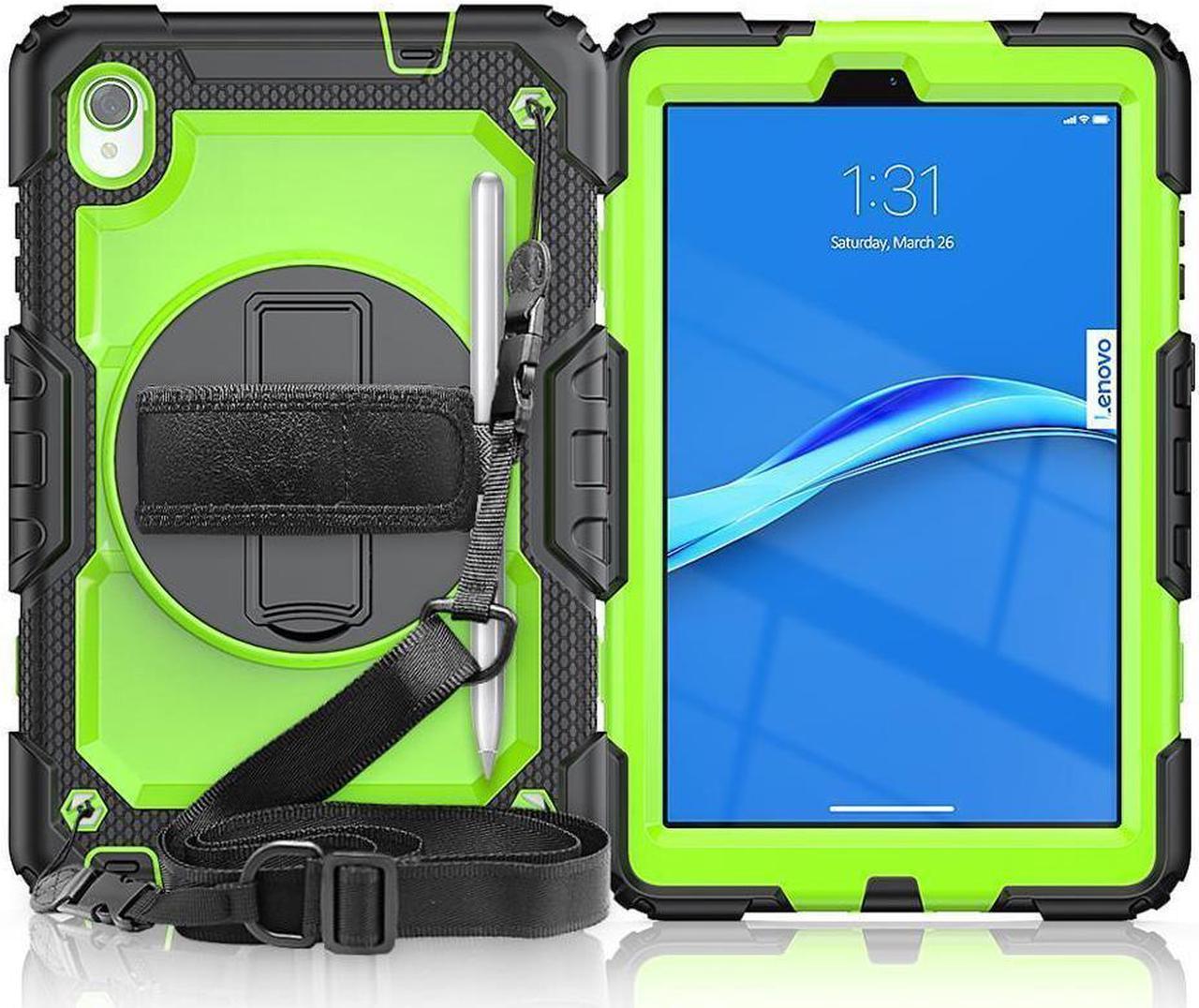 BONAEVER Case for Lenovo Tab M8 Gen 3 2022/ Smart Tab M8 Gen 3 2022/Tab M8 HD LTE 2021/ Tab M8 HD/Smart Tab M8/Tab M8 FHD 2019 with Pen Holder Screen Protector Stand Shoulder Strap Green