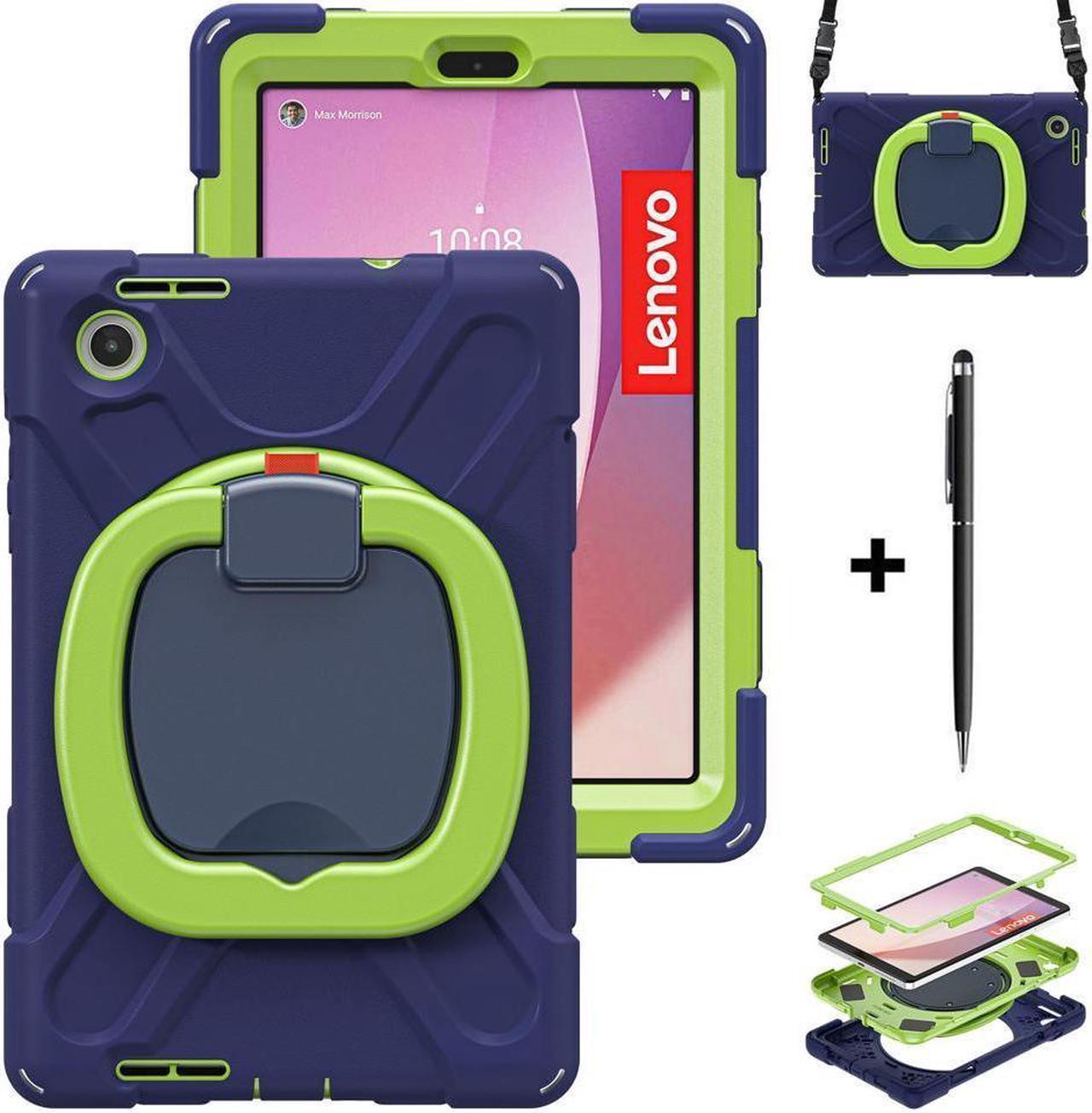 BONAEVER For Lenovo Tab M8 4rd Gen 2023 Model TB-300FU TB-300XU Shockproof Protective Cover with Stand and & Shoulder Strap Pencil Holder Stylus Pen Green