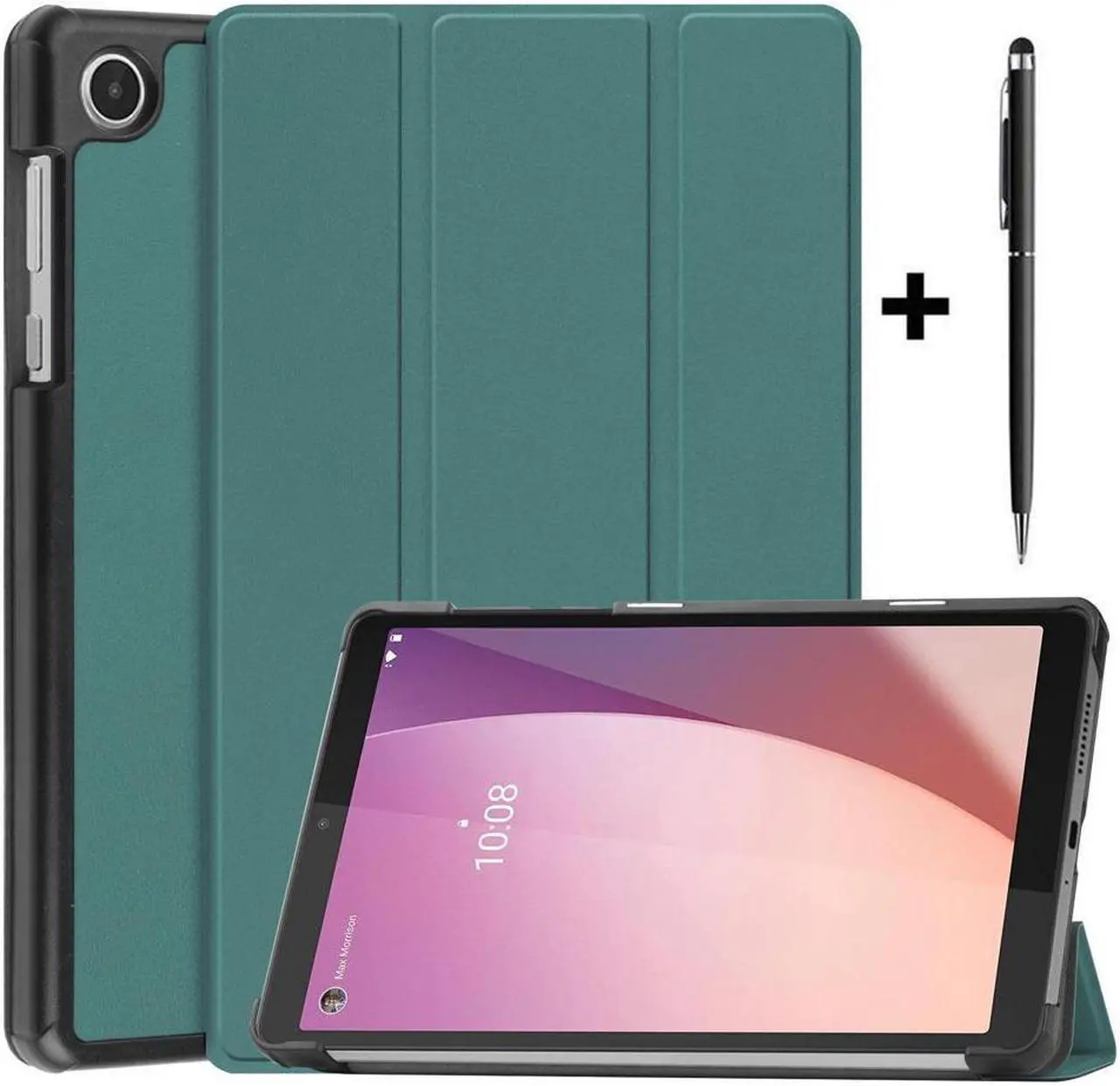Main image of BONAEVER Case for Lenovo Tab M8 4th Gen 2023 8 inch Model TB-300FU TB-300XU Slim Stand andard Shell Protective Cover with Stylus Pen Dark Green