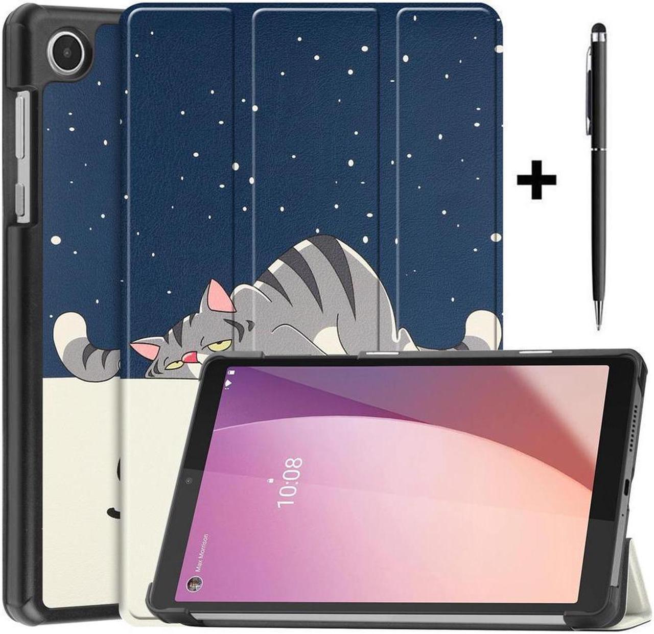 BONAEVER Case for Lenovo Tab M8 4rd Gen 2023 8 inch Model TB-300FU TB-300XU Slim Stand andard Shell Protective Cover with Stylus Pen Lazy Cat