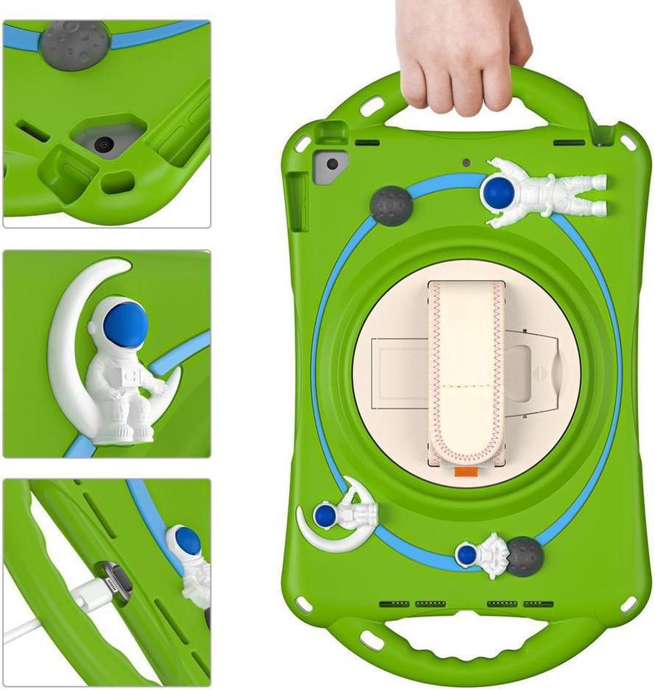 Alt view image 3 of 7 - BONAEVER Case for iPad 9th 8th 7th Generation 10.2" Shockproof Cover with Stand Shoulder Strap Handle Grip Pencil Holder for iPad 10.2 Inch 2021 2020 2019 iPad Pro 10.5 Air 3 Green