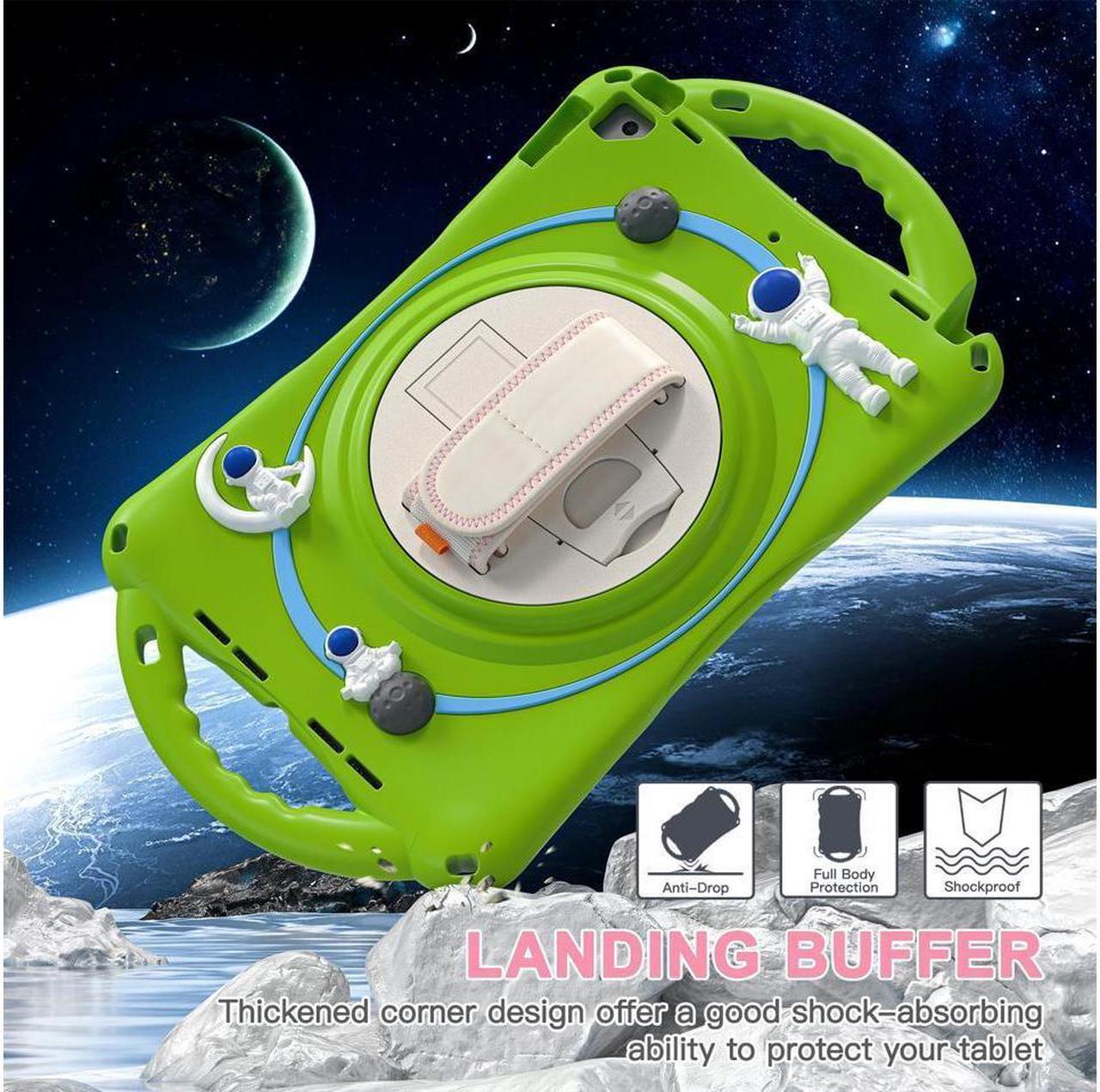 Alt view image 4 of 7 - BONAEVER Case for iPad 9th 8th 7th Generation 10.2" Shockproof Cover with Stand Shoulder Strap Handle Grip Pencil Holder for iPad 10.2 Inch 2021 2020 2019 iPad Pro 10.5 Air 3 Green