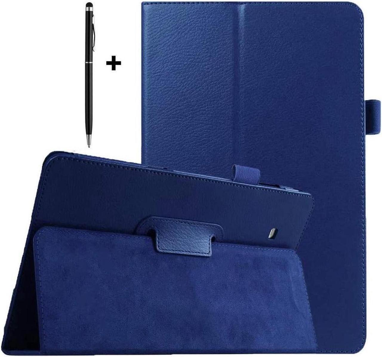 BONAEVER For Galaxy Tab E 9.6 Case with Universal Stylus Pen - Slim Leather Folio Stand Case Cover for Samsung Galaxy Tab E 9.6 Inch Model SM-T560 SM-T561 SM-T565 SM-T567V Dark Blue