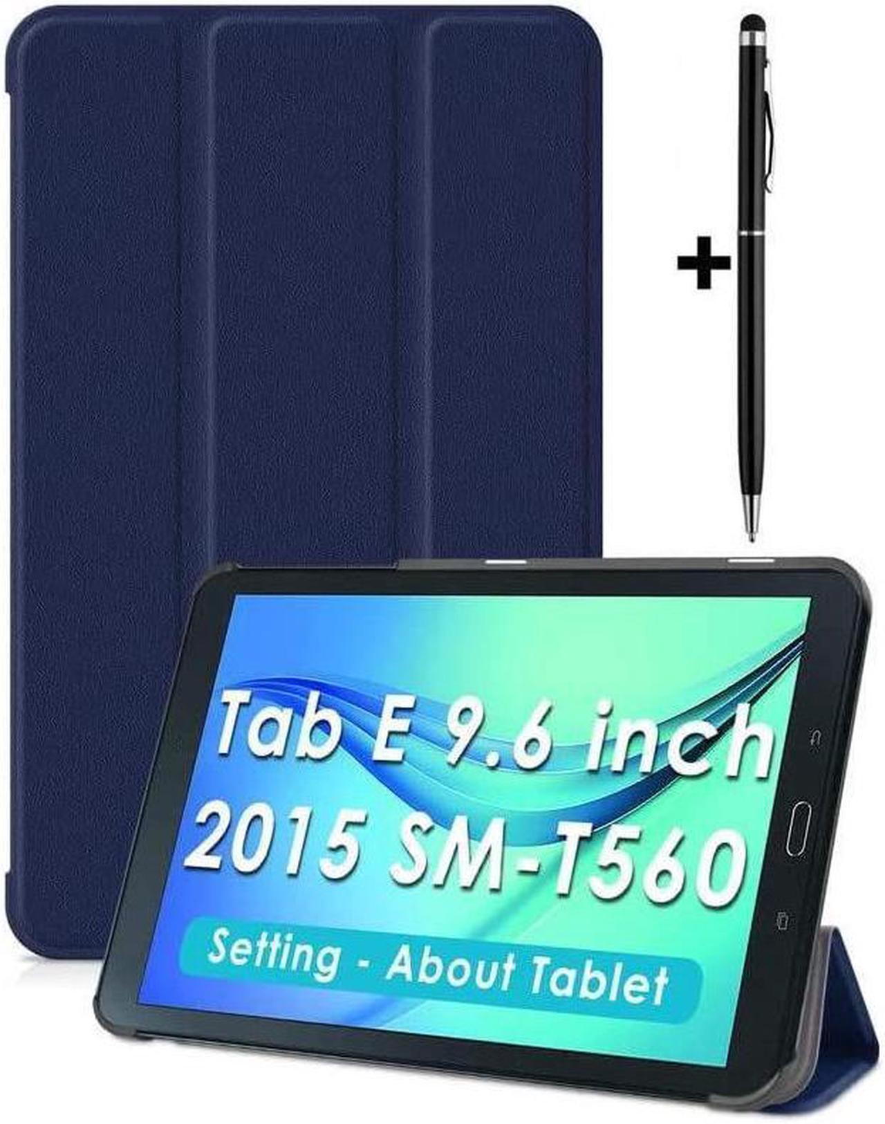 BONAEVER Slim Case for Samsung Galaxy Tab E 9.6 inch - Ultra Lightweight Protective Stand Cover for Galaxy Tab E Wi-Fi/Tab E Nook/Tab E Verizon 9.6 Inch Tablet Model SM-T560/T561/T565/T567V, Blue