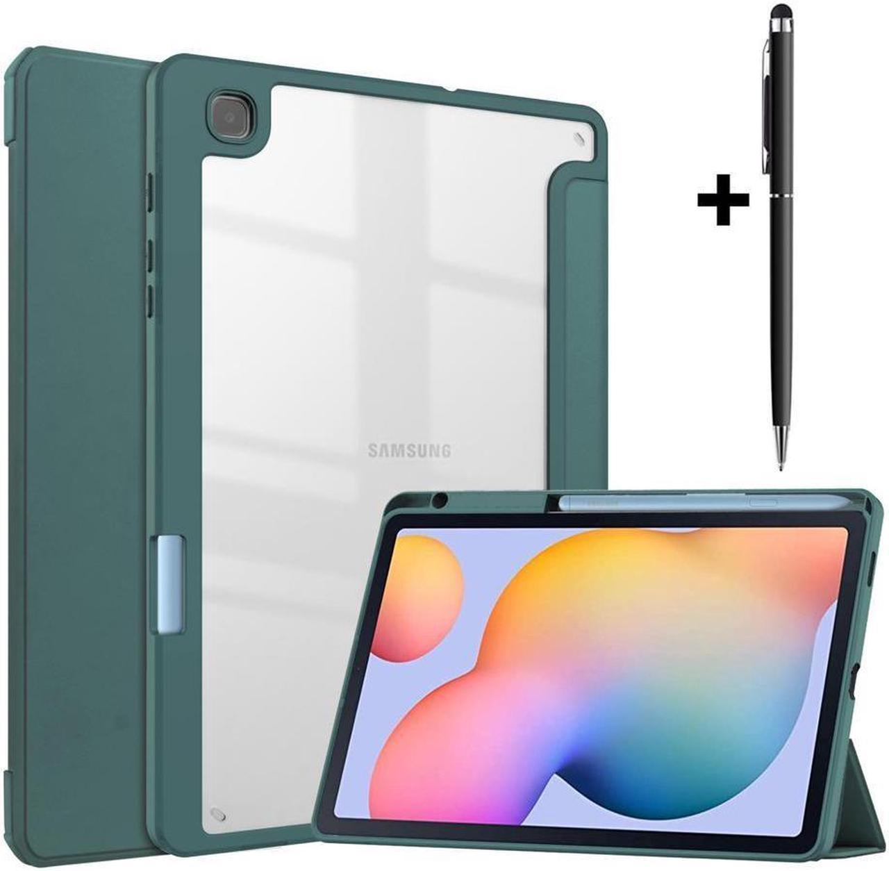 BONAEVER Slim Case for Samsung Galaxy Tab S6 Lite 10.4 Inch 2022 2020 Model SM-P610/P613/P615/P619 with S Pen Holder Stylus Pen Shockproof Cover with Clear Transparent Back Shell