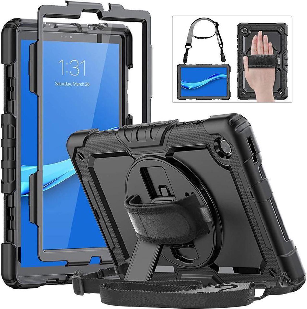 BONAEVER Case for Lenovo Tab M10 Plus 10.3 inch FHD Shockproof Cover with Screen Protector 360° Rotating Hand Strap/ Stand Shoulder Strap for M10 Plus 10.3" TB-X606F/TB-X606X