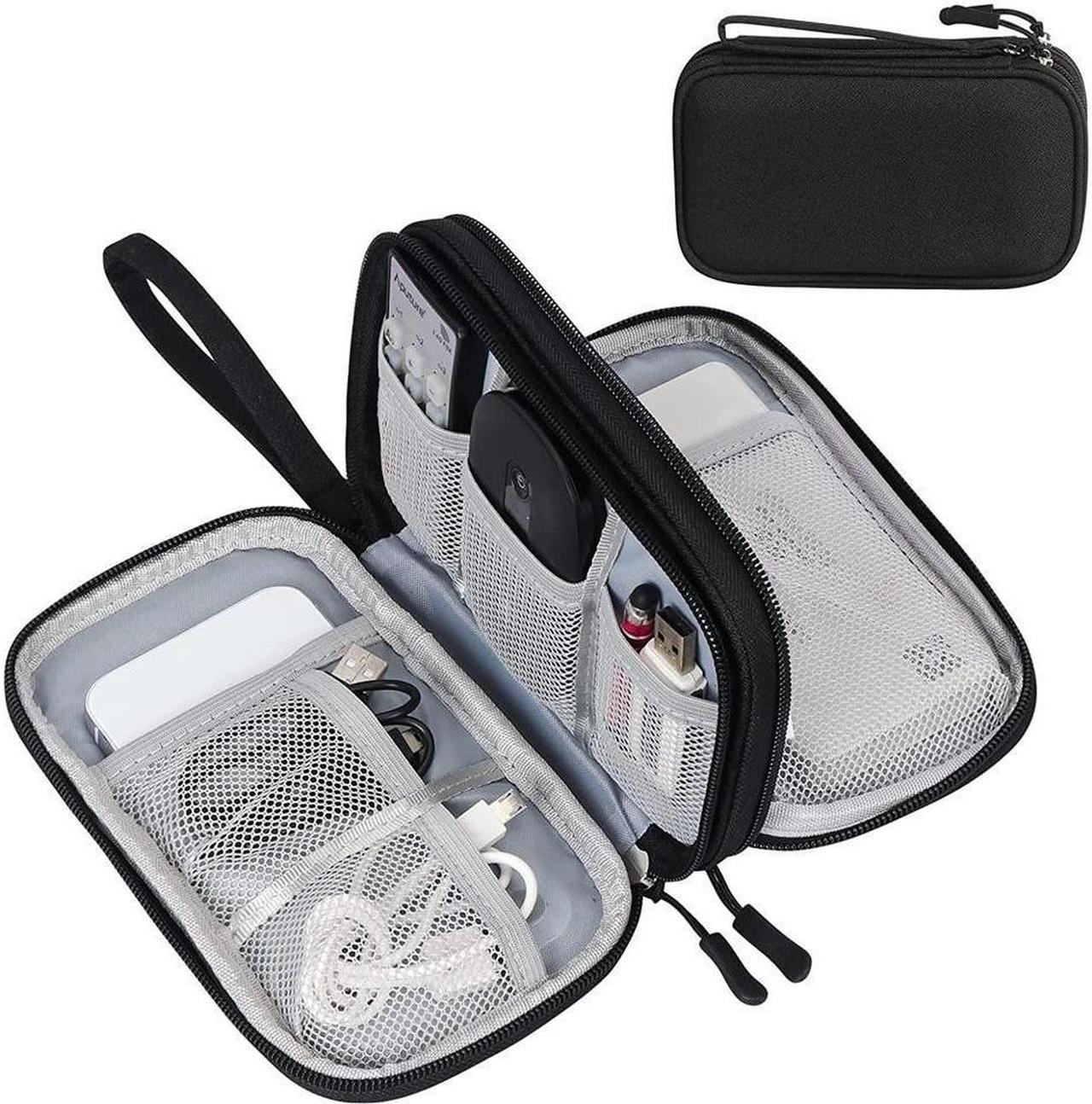 BONAEVER Electronic Organizer Travel Cable Organizer Bag Pouch Electronic Accessories Carry Case Portable Waterproof Double Layers All-in-One Standorage Bag for Cable Cord Charger Phone Earphone