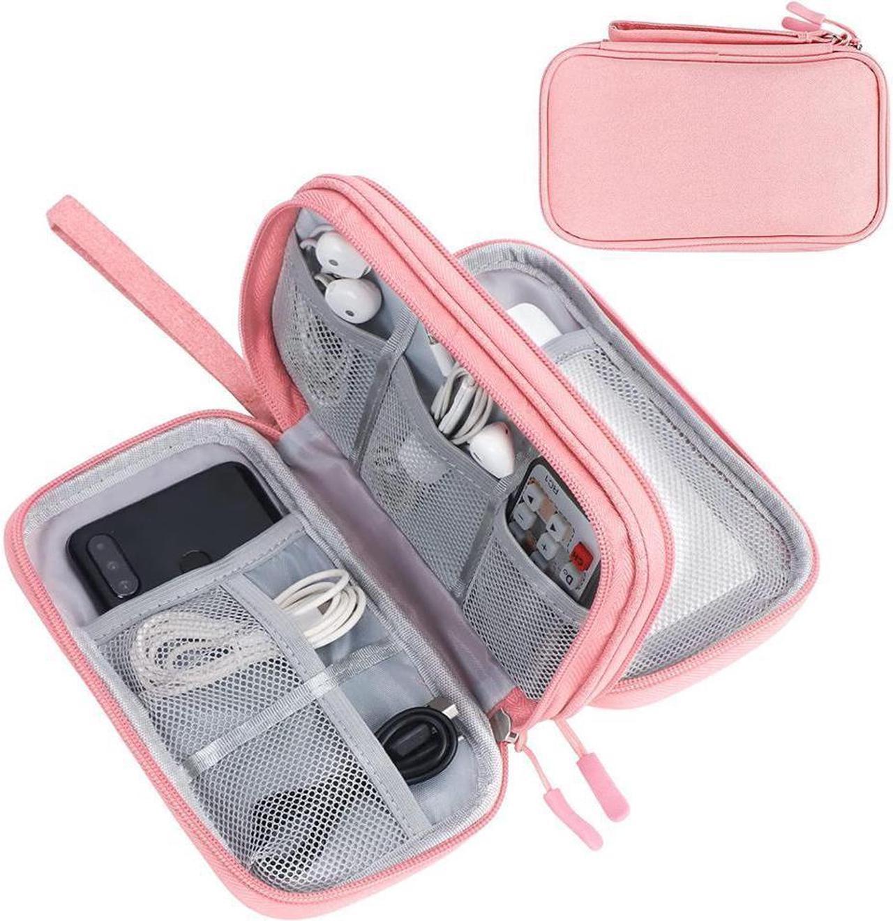 BONAEVER Electronic Organizer Travel Cable Organizer Bag Pouch Electronic Accessories Carry Case Portable Waterproof Double Layers All-in-One Standorage Bag for Cable Cord Charger Phone Earphone