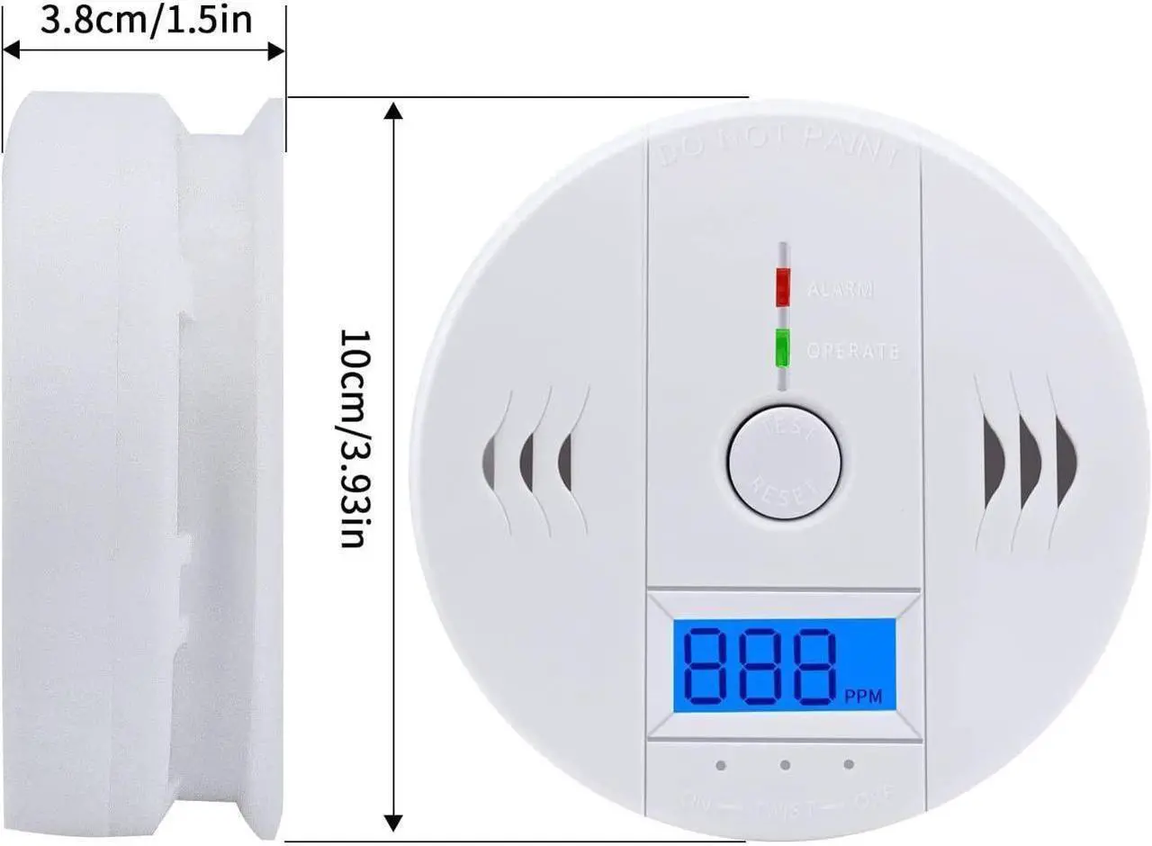 Alt view image 3 of 6 - BONAEVER Carbon Monoxide Detector Digital Display Carbon Monoxide Alarm Electronic Equipment Power Detection Equipment Alarm Clock Warning Comply with UL2034