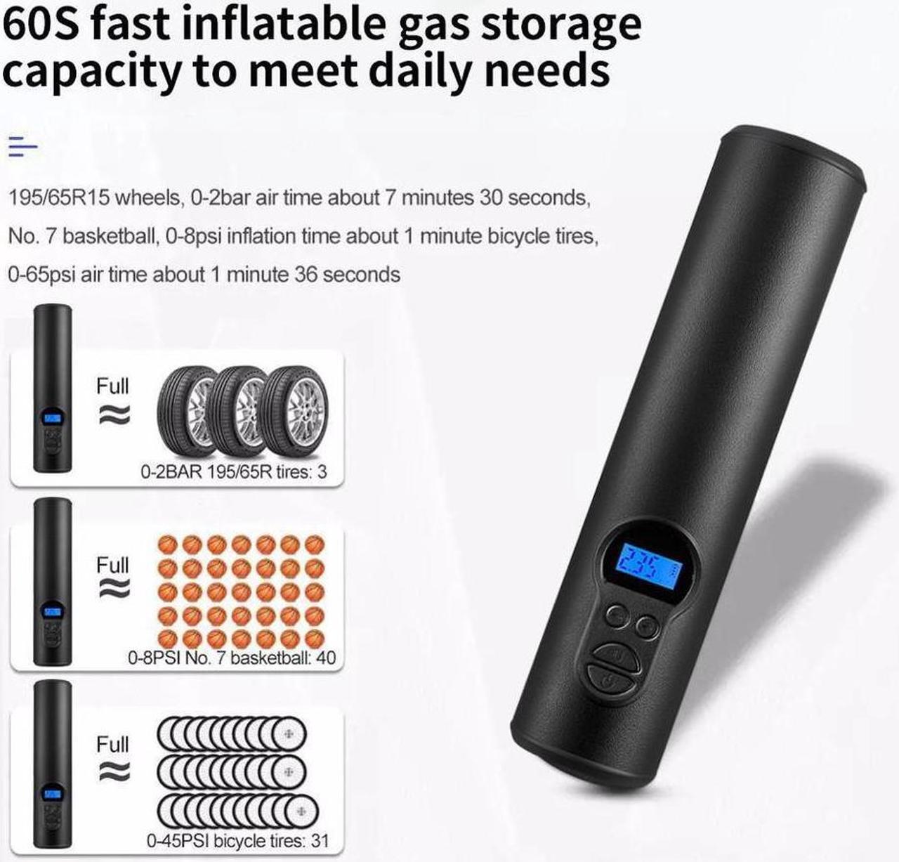 Alt view image 2 of 7 - BONAEVER Portable Electric Tyre Pump Car 12V Air Pump Tire Inflator Wireless Tyre Inflator for Car Motorcycle Bike Balls