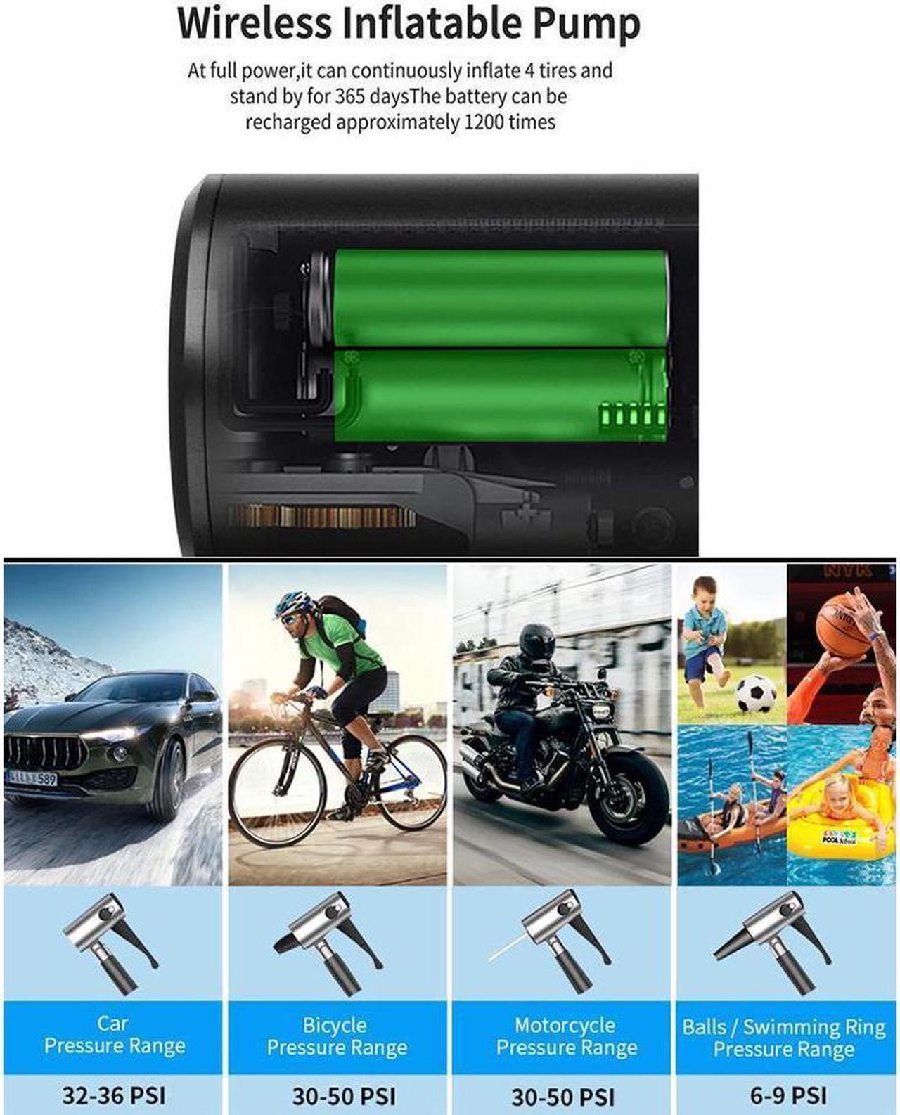 Alt view image 7 of 7 - BONAEVER Portable Electric Tyre Pump Car 12V Air Pump Tire Inflator Wireless Tyre Inflator for Car Motorcycle Bike Balls