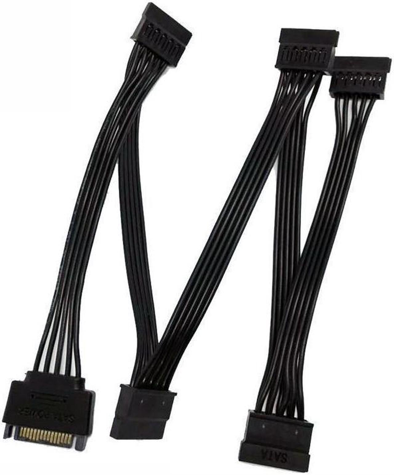 BONAEVER SATA Power Splitter Cable 15 Pin SATA to 5 SATA Power Extension Hard Drive Cable For HDD SSD Optical Drives Sata Power Cable - 40 inches