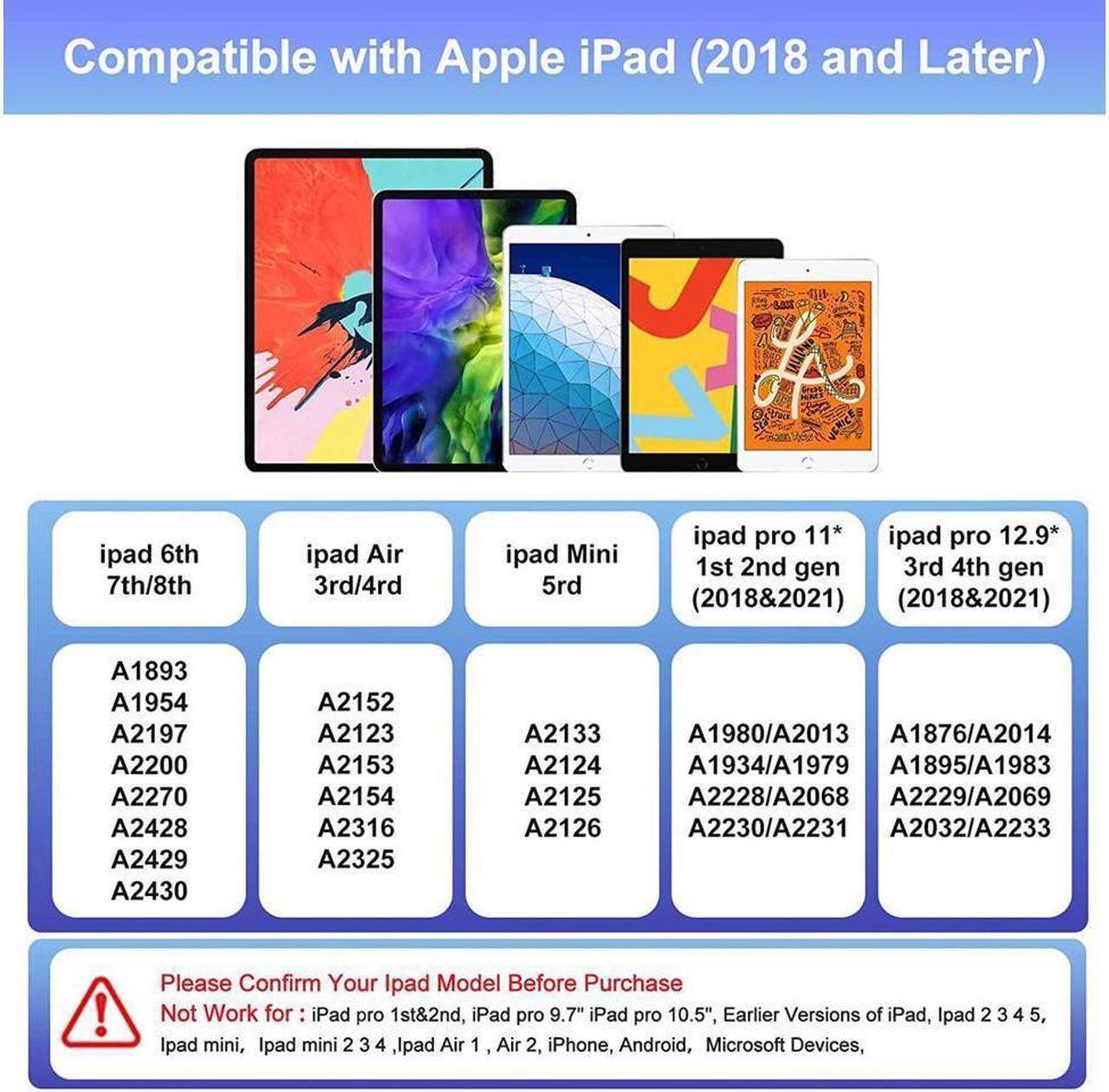 Alt view image 2 of 6 - BONAEVER Stylus Pen for iPad with Palm Rejection Tilt Sensitive Active Pencil Compatible with (2018-2021) Apple iPad Pro 11/12.9 Inch iPad 6/7/8th Gen iPad Mini 5/6th Gen iPad Air 3rd/4th Generation