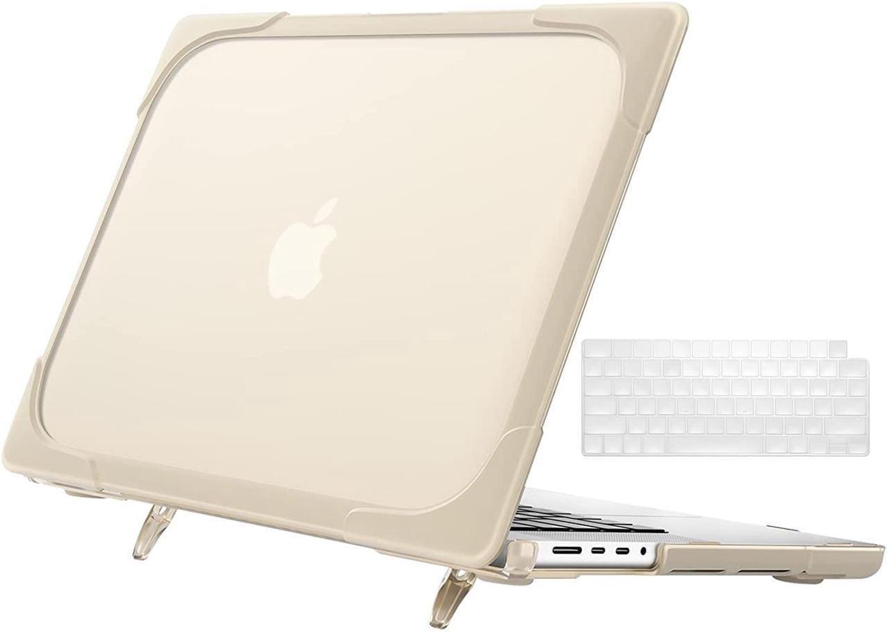 BONAEVER Compatible with MacBook Pro 16 inch Case 2021 2022 Release A2485 M1 Pro/M1 Max Touch ID Plastic Hard Shell Case with Fold Stand and & Keyboard Cover Skin