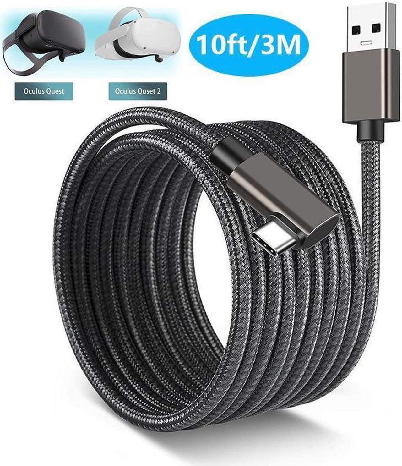 for Oculus Quest 2 Link Cable 10FT/3M, 90 Degree Nylon Braided Link Cable with 5Gbps Data Transfer and up to 3A Fast Charging USB A to USB C Link Cable for Oculus Quest 1/2 VR Headset and Gaming PC