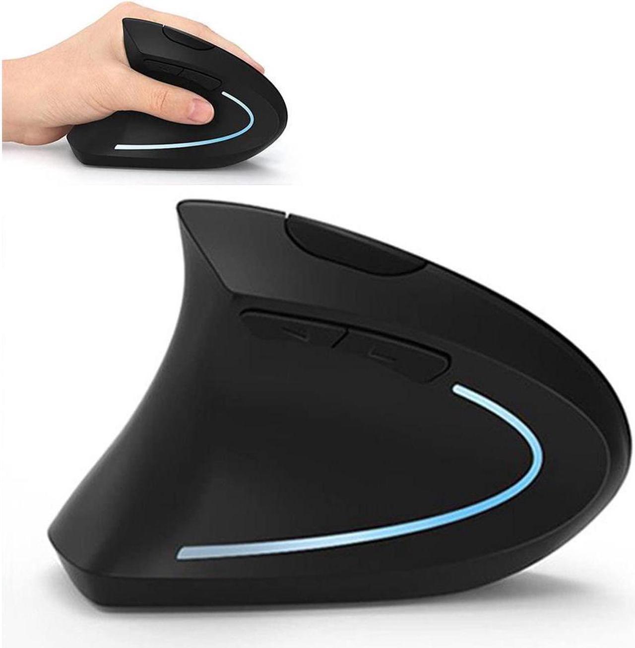 BONAEVER Left H ed Mouse Wireless 2.4G USB Lefty Left H Ergonomic Vertical Mouse Less Noise - Black